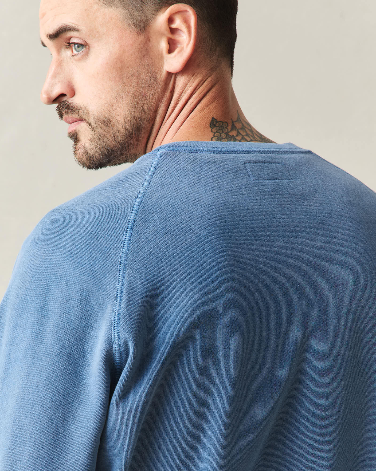 Men's Relaxed French Terry Crew - Ensign Blue - Image 5