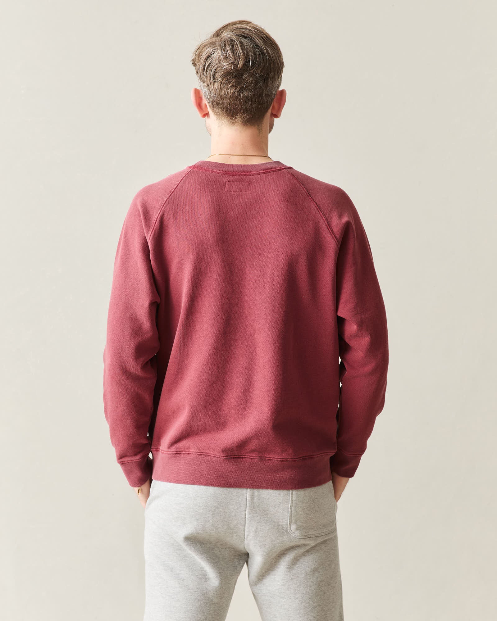Men's Relaxed French Terry Crew - Syrah - Image 4