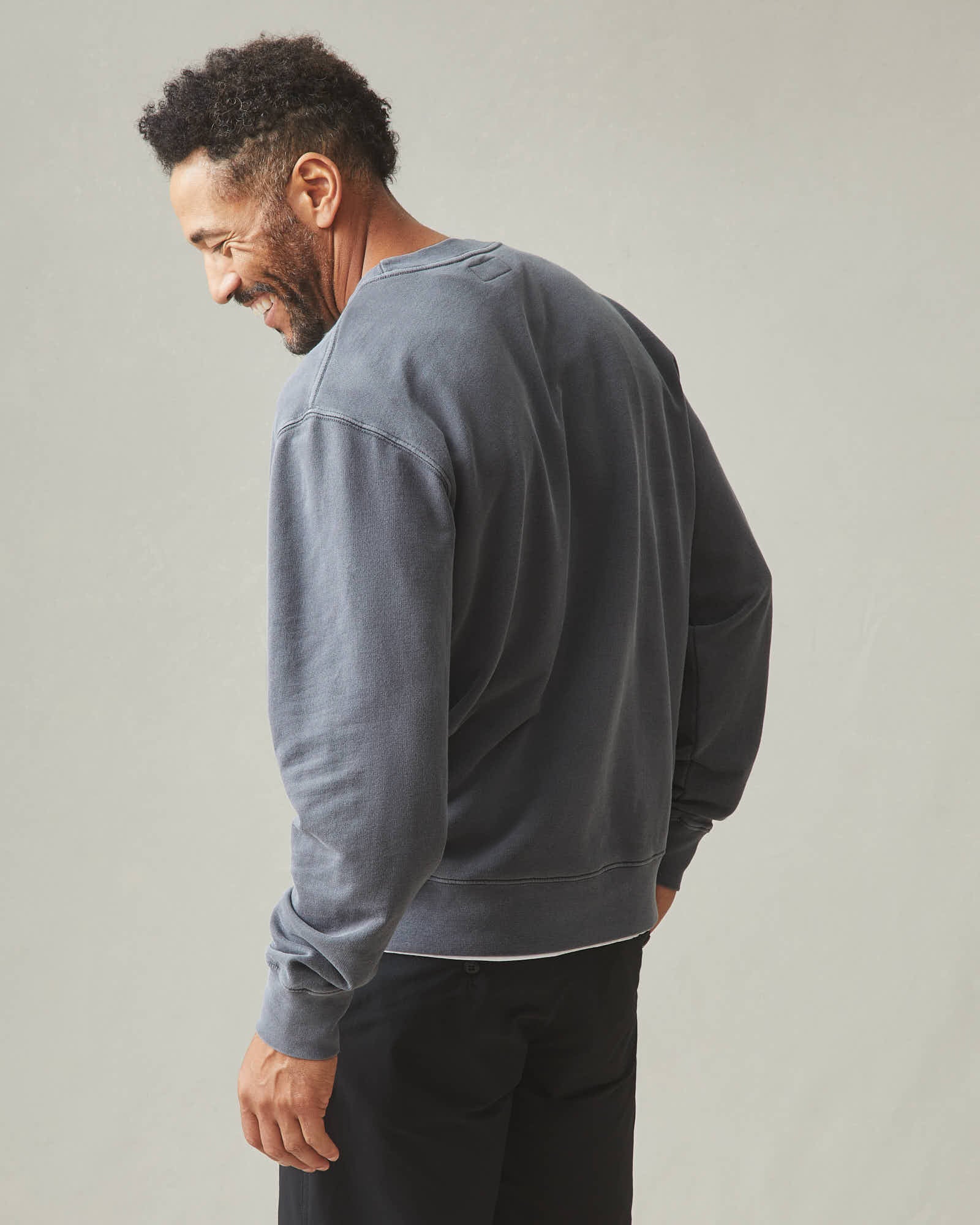 Men's Relaxed French Terry Crew - Metropolitan Grey - Image 3