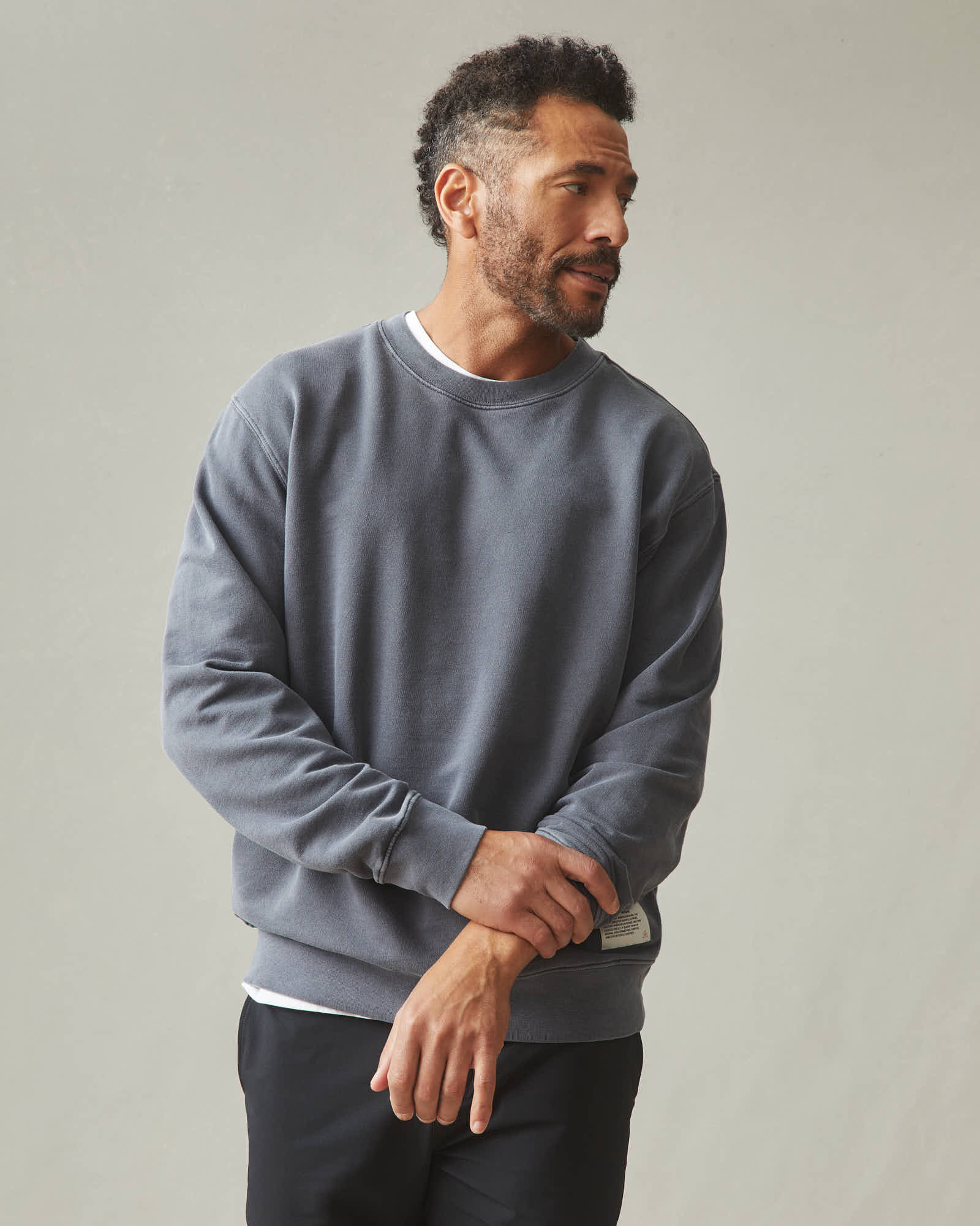 Men's Relaxed French Terry Crew - Metropolitan Grey - Image 5