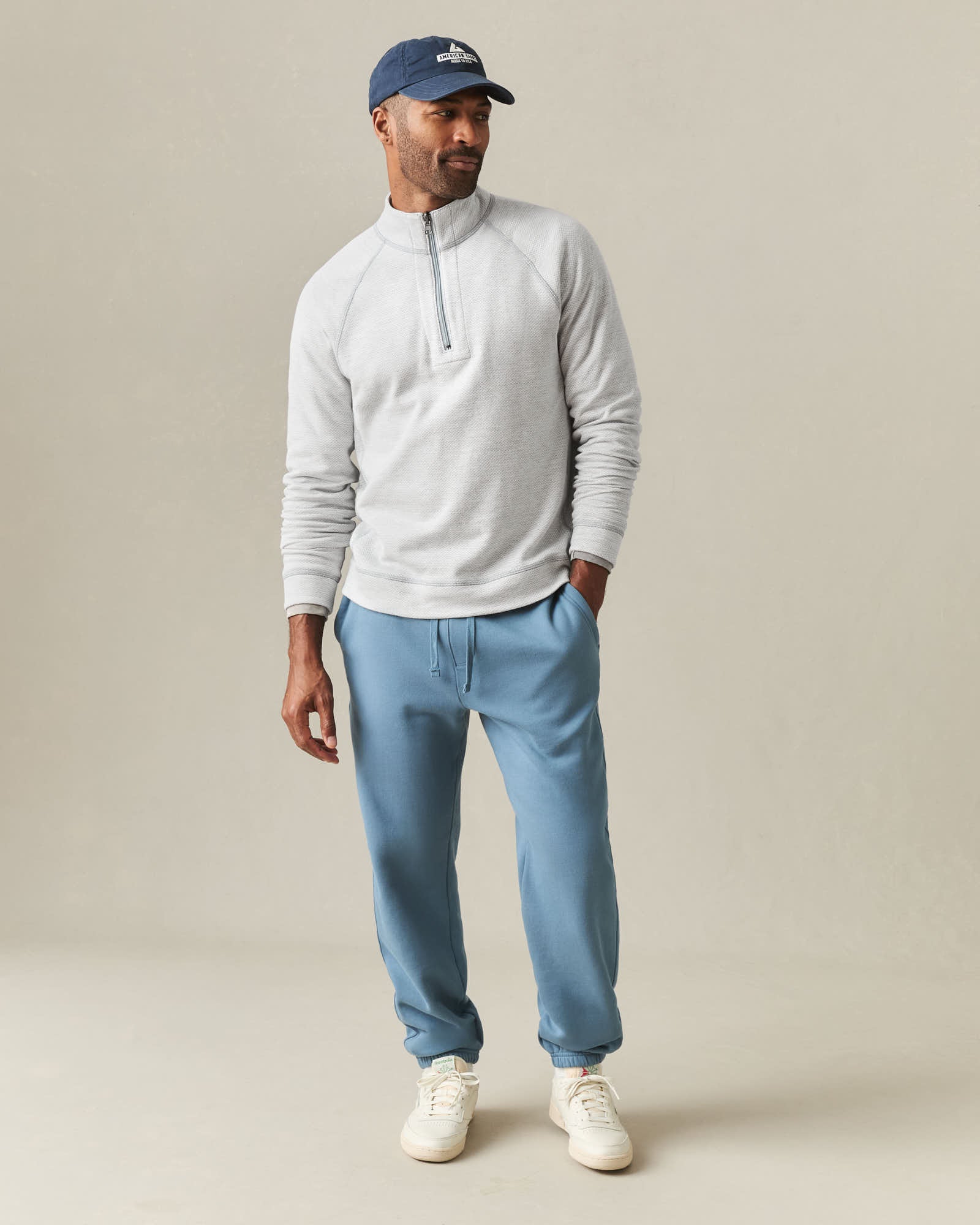 Men's Reversible Half Zip - Natural Grey - Image 2