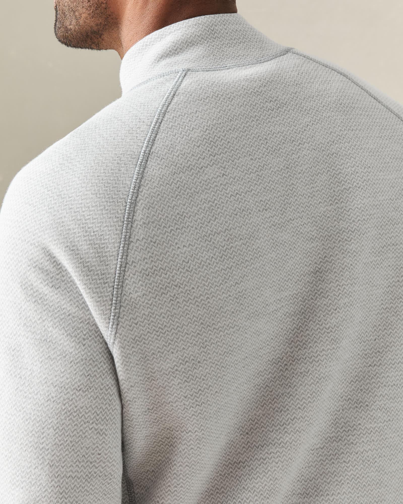 Men's Reversible Half Zip - Natural Grey - Image 5