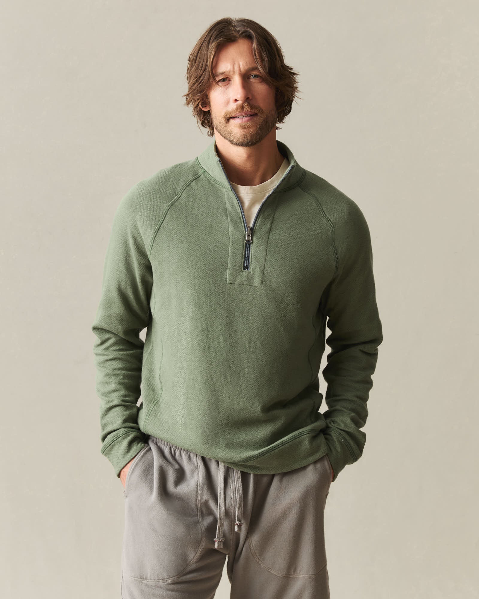 Men's Reversible Half Zip - Olvine - Image 2
