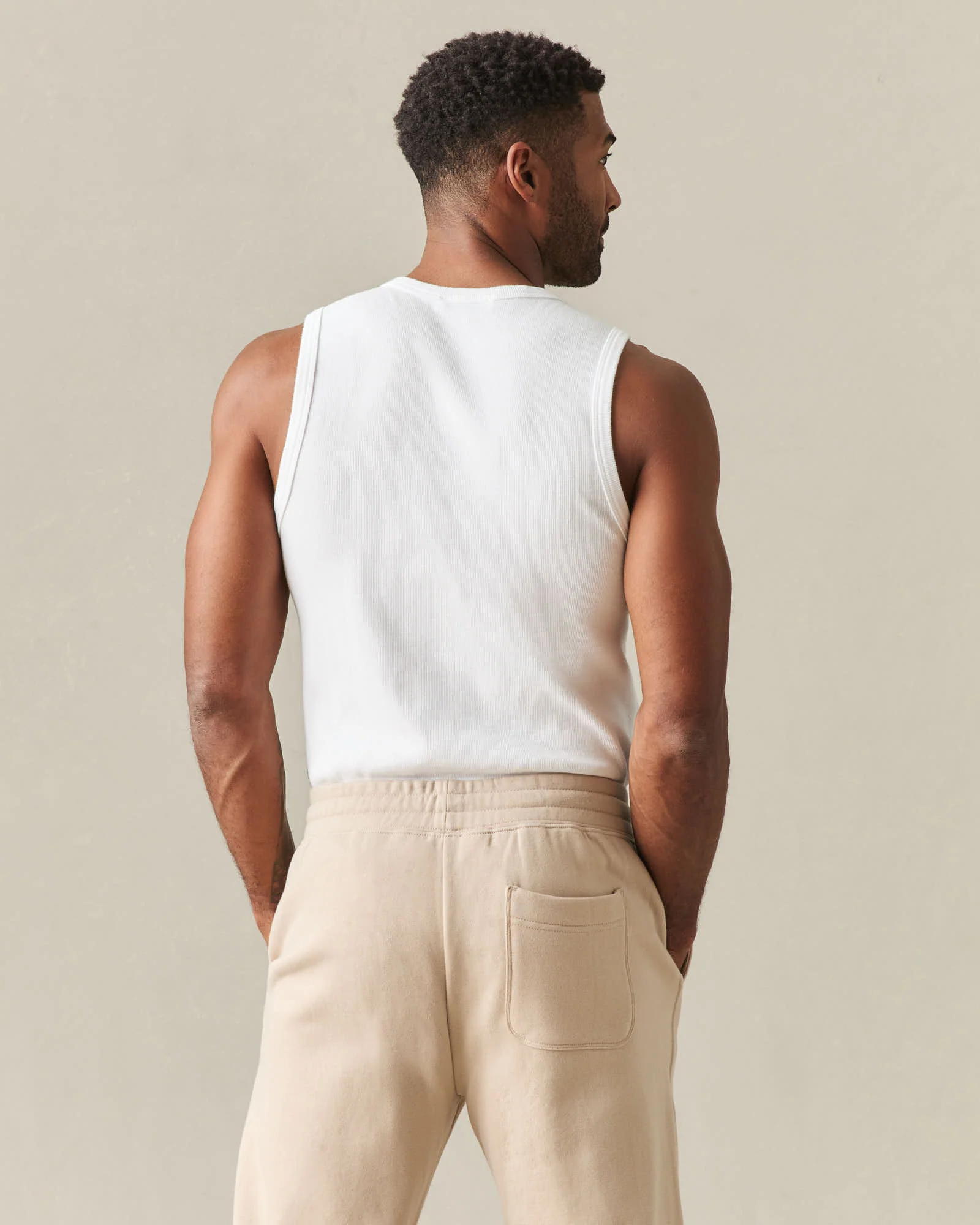 Men's Rib Tank - White - Image 3