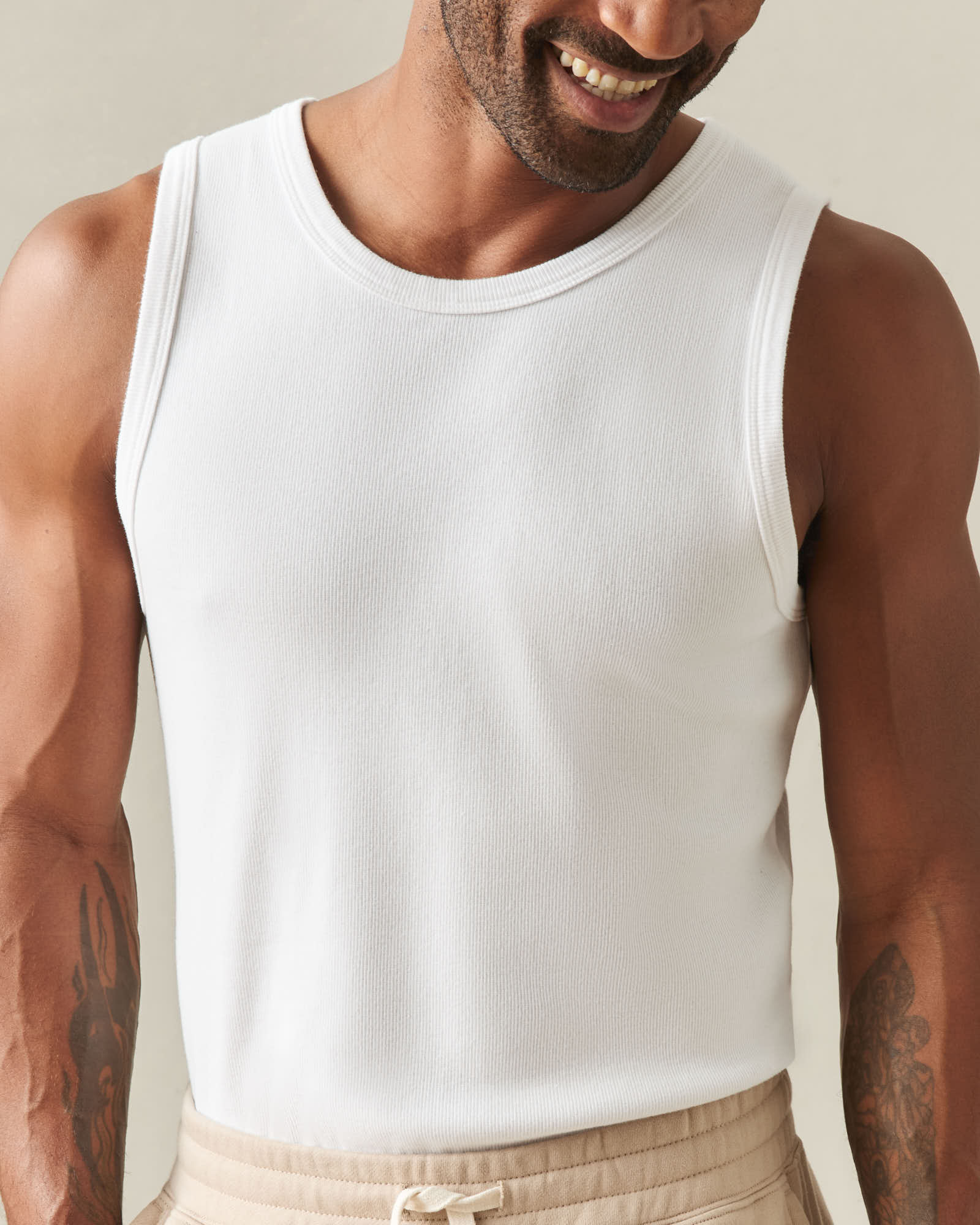 Men's Rib Tank - White - Image 4