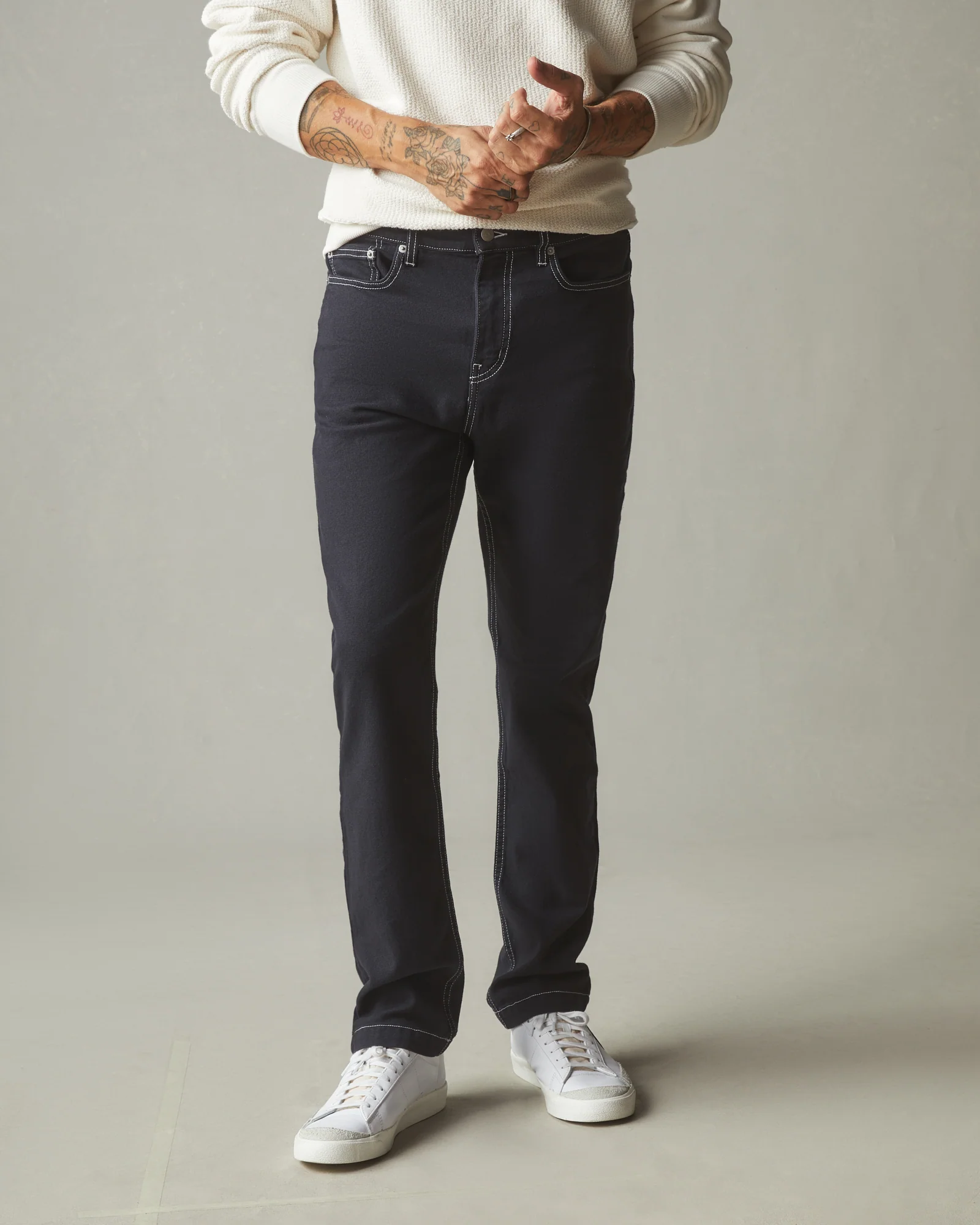 Men's Roughneck Pant Straight Contrast Stitch - Dark Navy