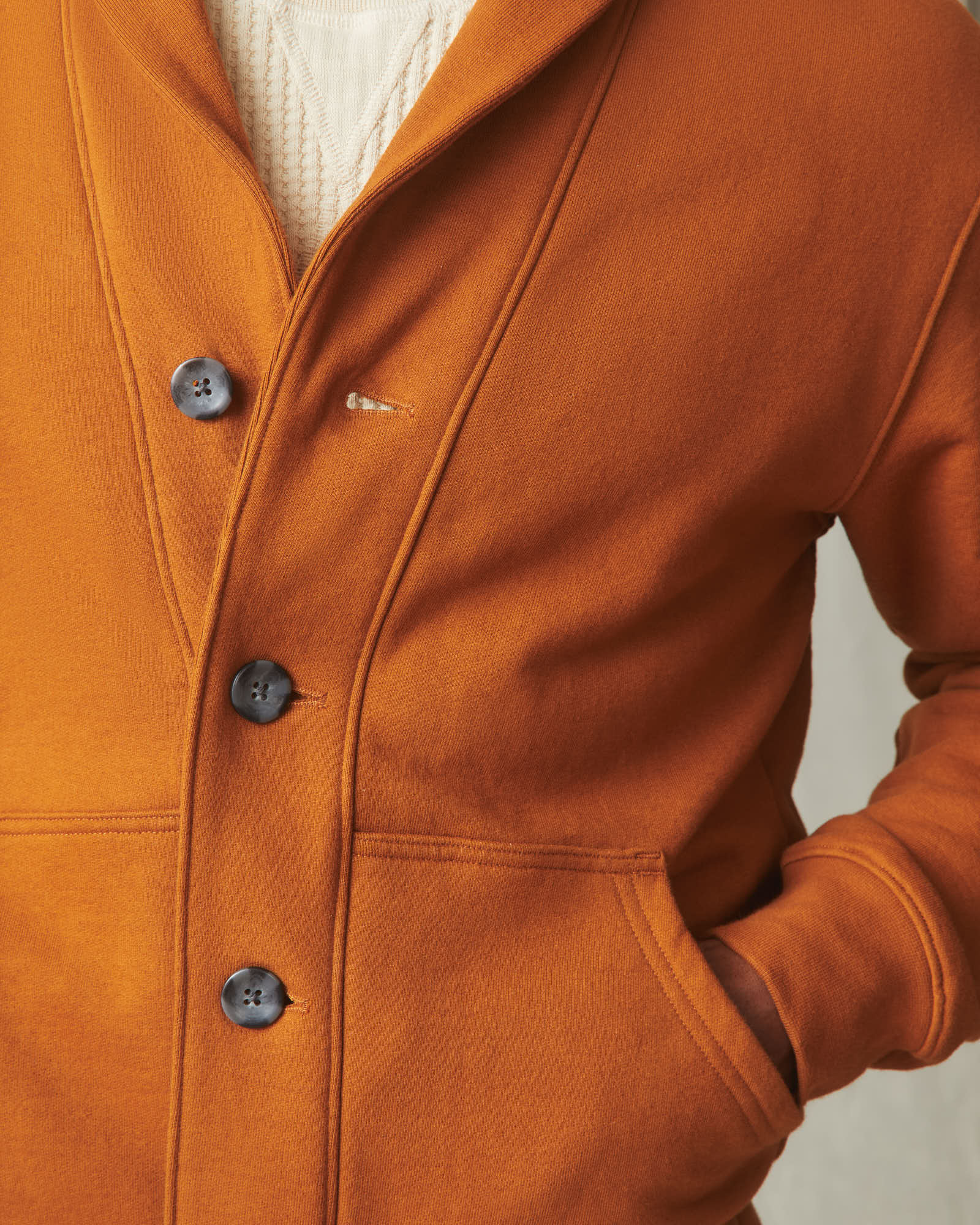 Men's Shawl Cardigan - Caramel Cafe - Image 4