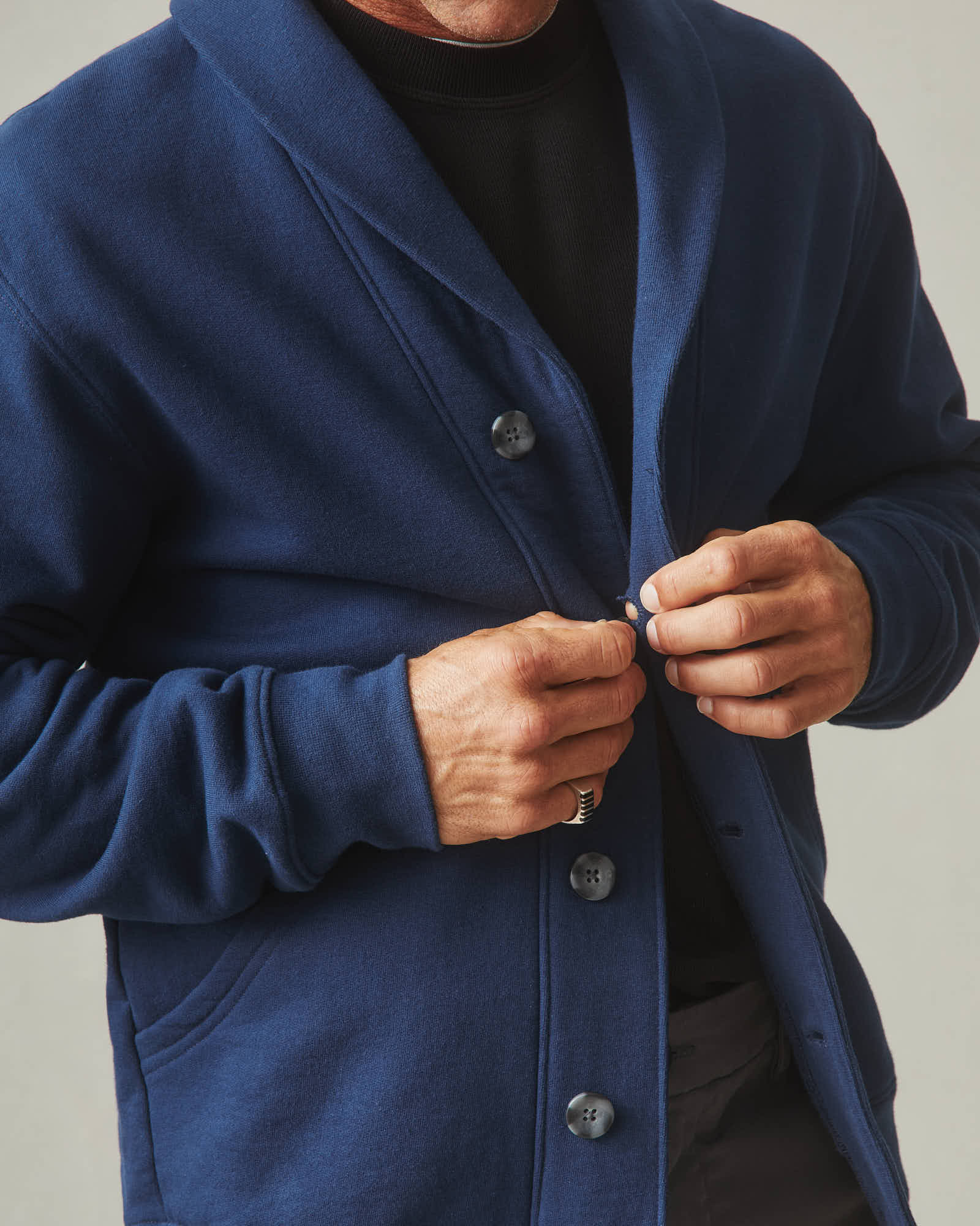 Men's Shawl Cardigan - Pageant Blue - Image 5