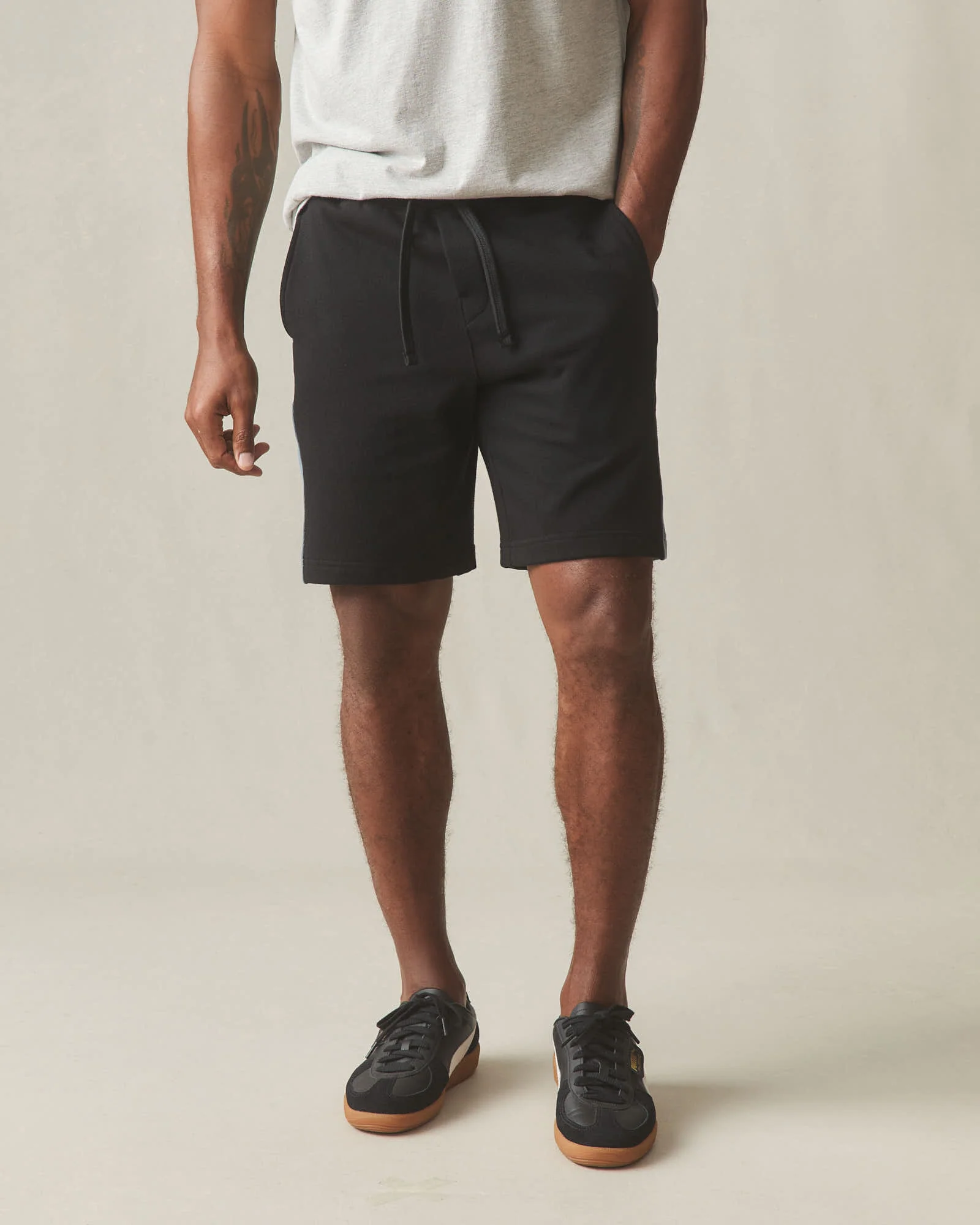 Men's Colorblock Sweatshort - Black Stormy Weather - Image 2