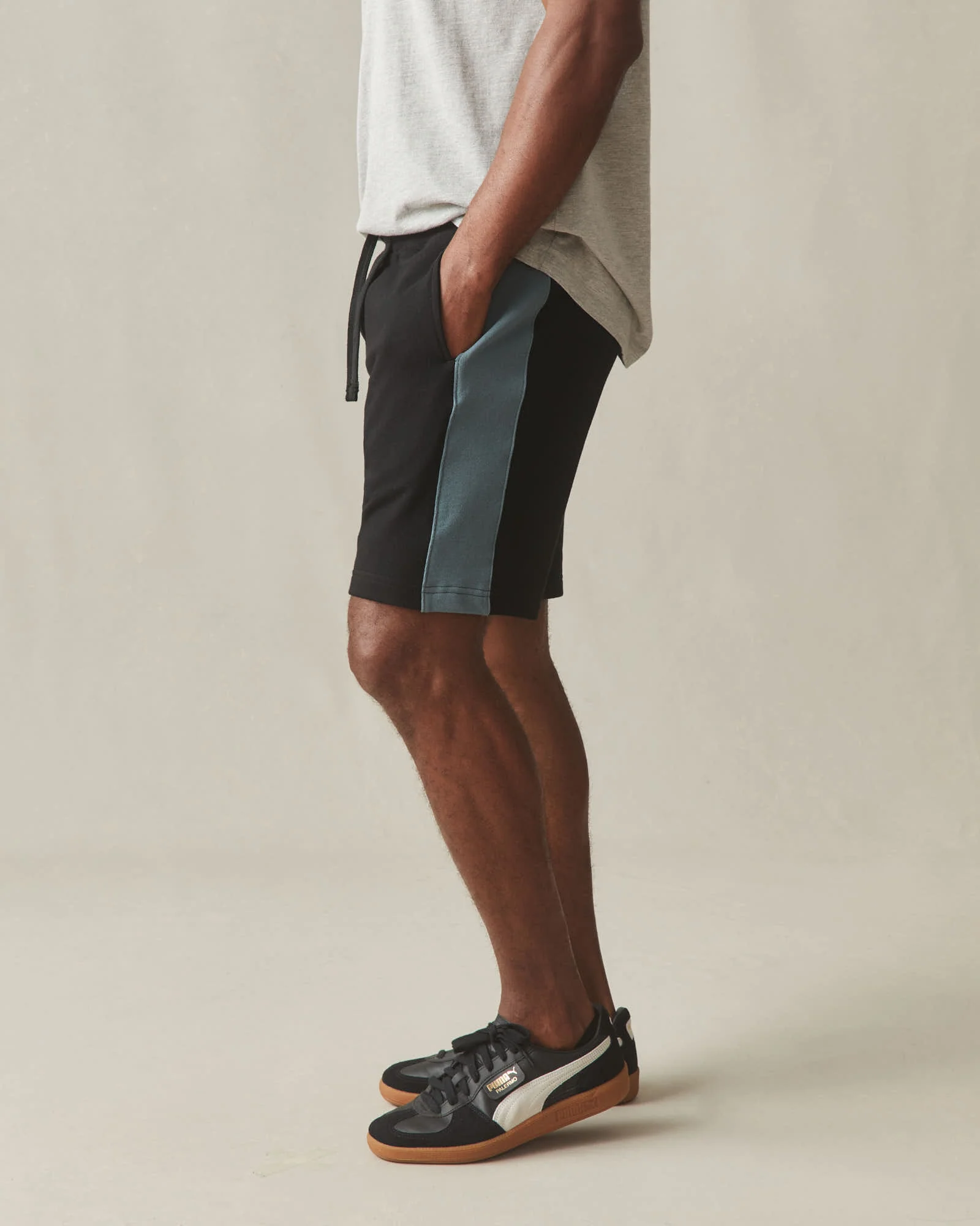 Men's Colorblock Sweatshort - Black Stormy Weather - Image 3