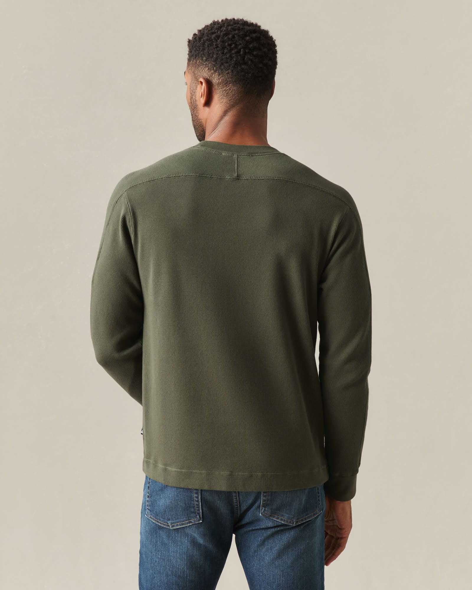 Men's Thermal Long Sleeve Crew Tee - Loden - Image 3