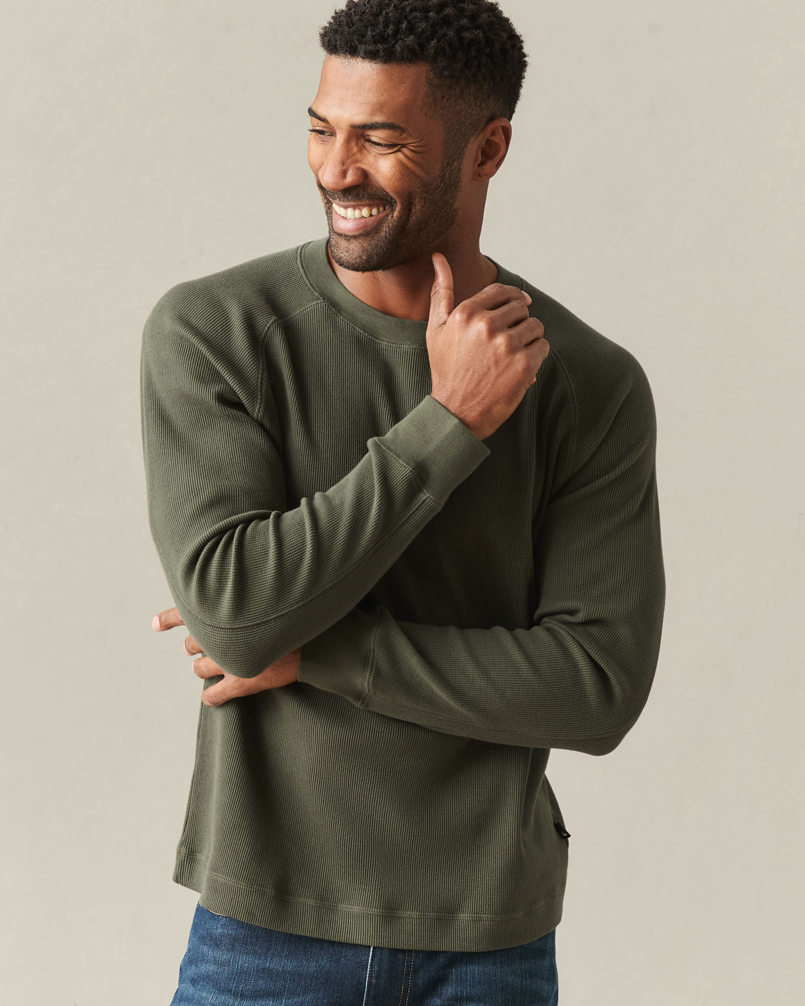 Men's Thermal Long Sleeve Crew Tee - Loden - Image 6