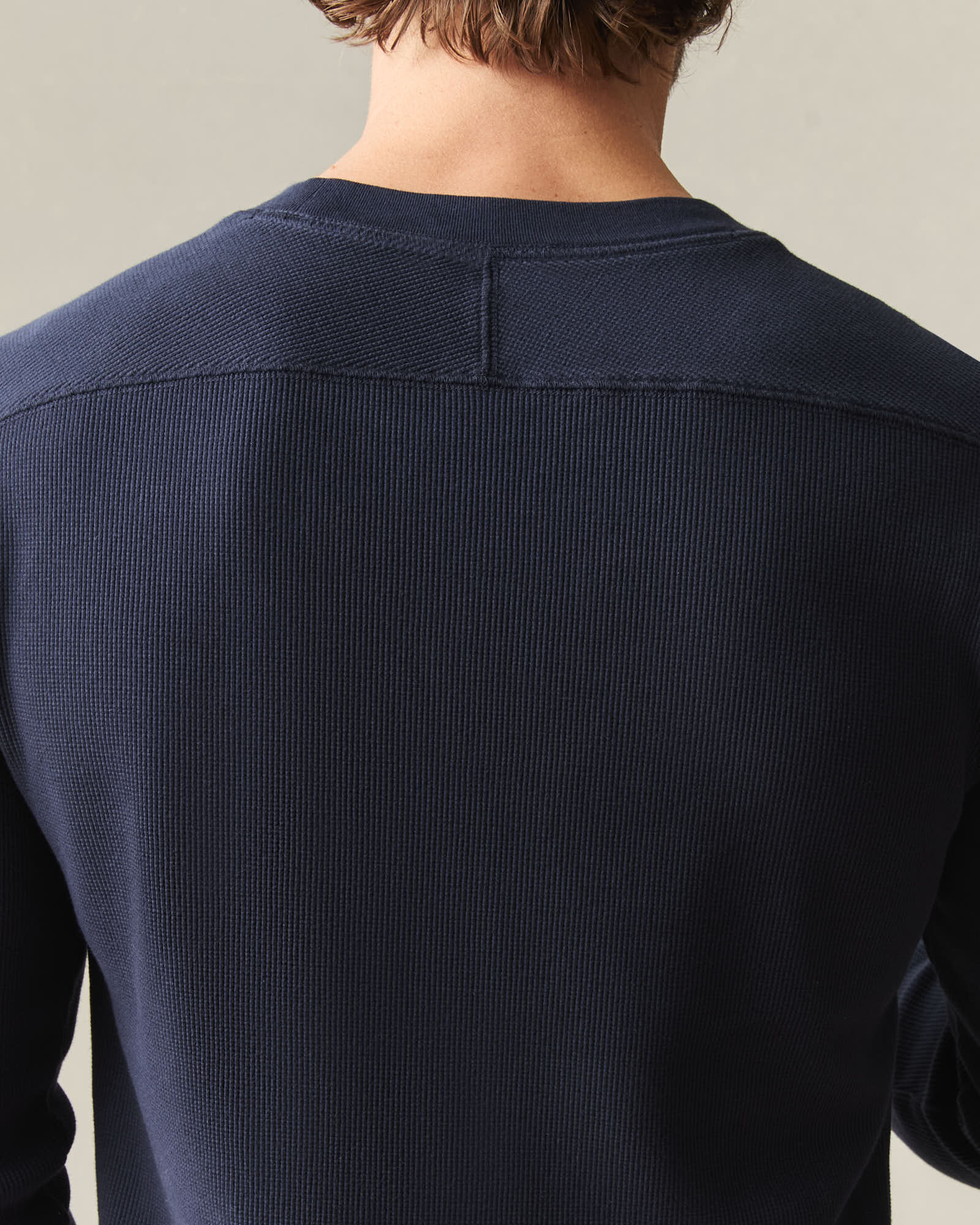 Men's Thermal Long Sleeve Crew Tee - True Navy - Image 5