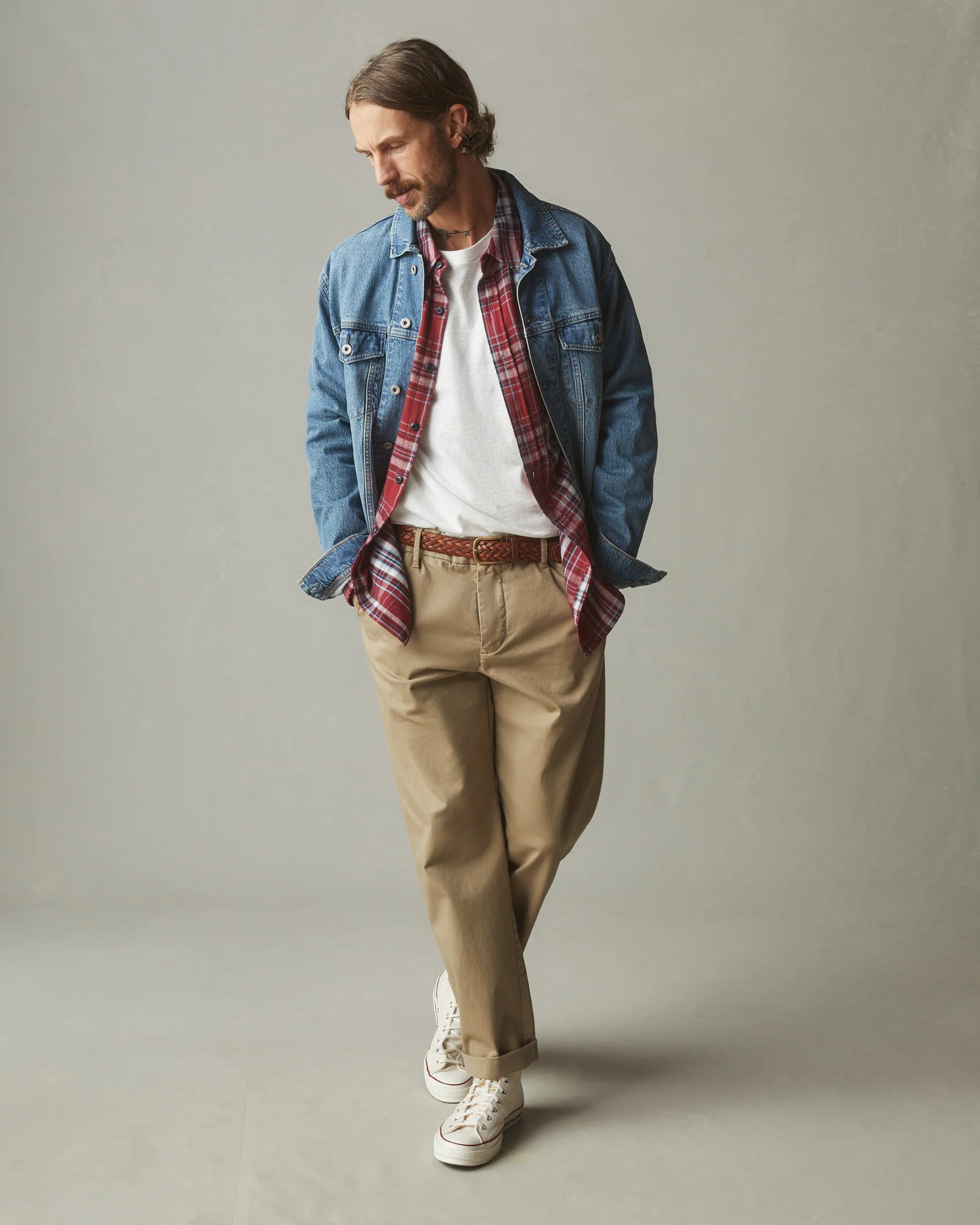 Men's Vintage Flannel - Bonfire Red Plaid - Image 6