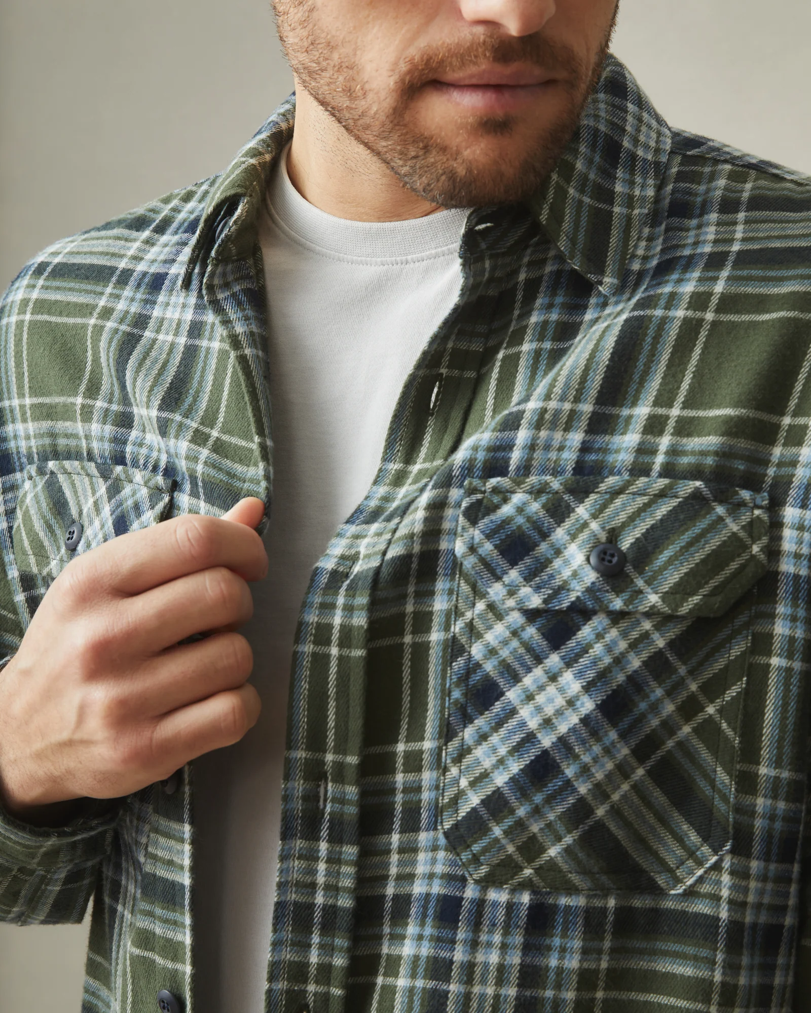 Men's Vintage Flannel - Sage Plaid - Image 5