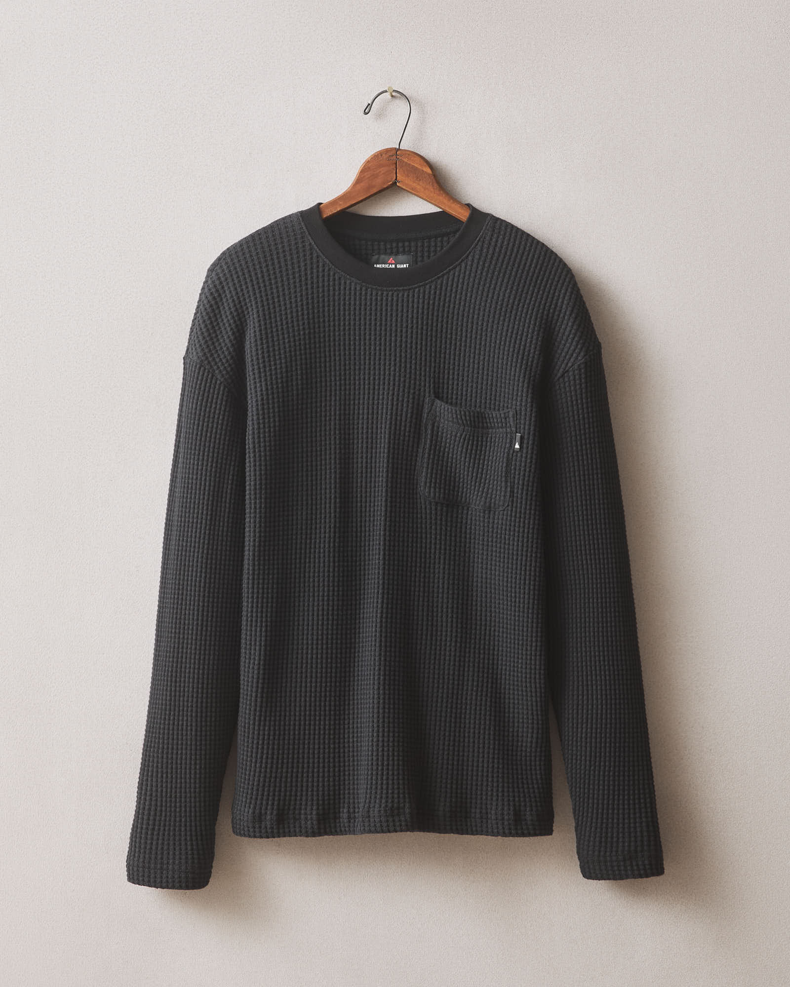 Men's Waffle Pocket Long Sleeve - Black