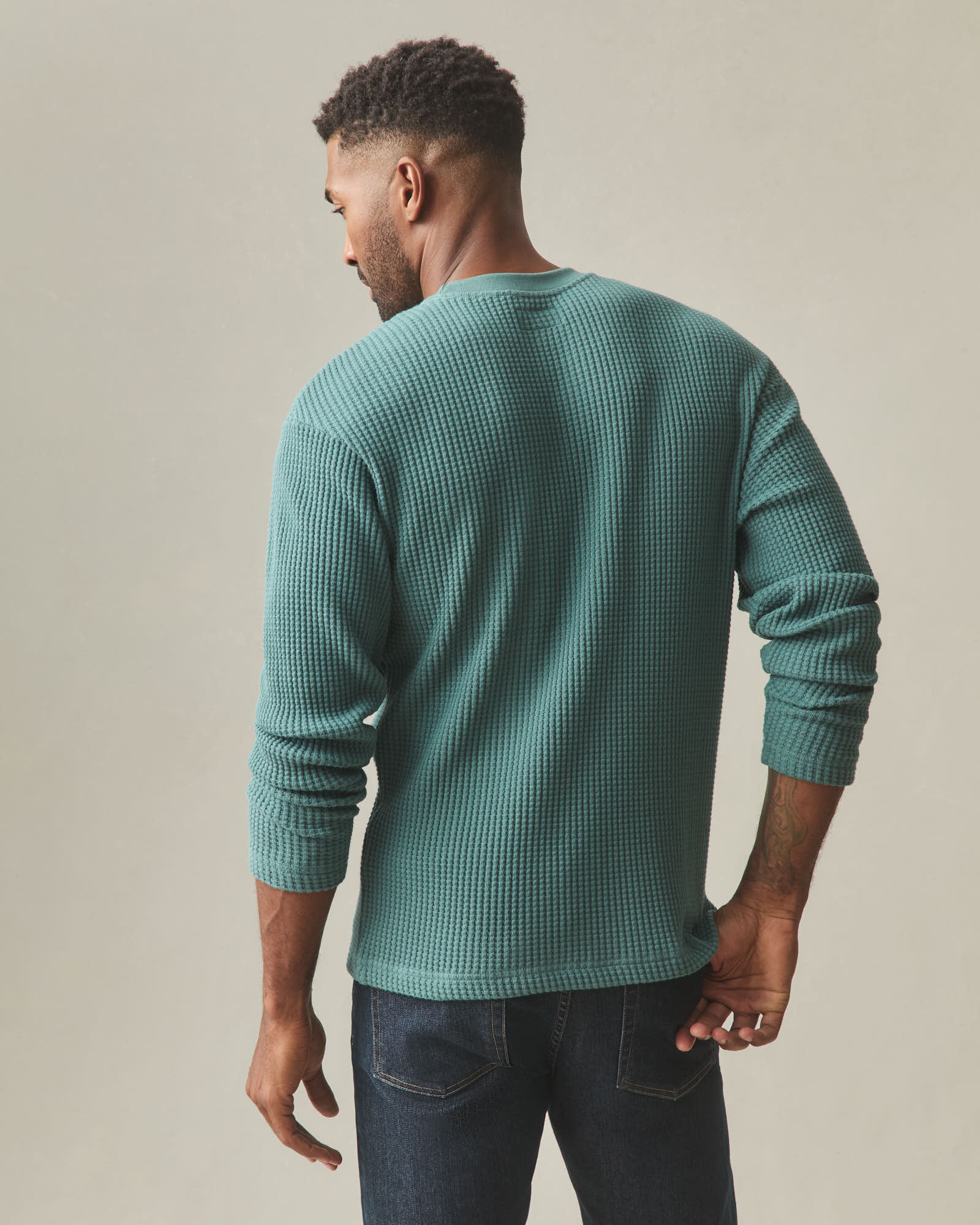 Men's Waffle Pocket Long Sleeve - Silver Pine - Image 4