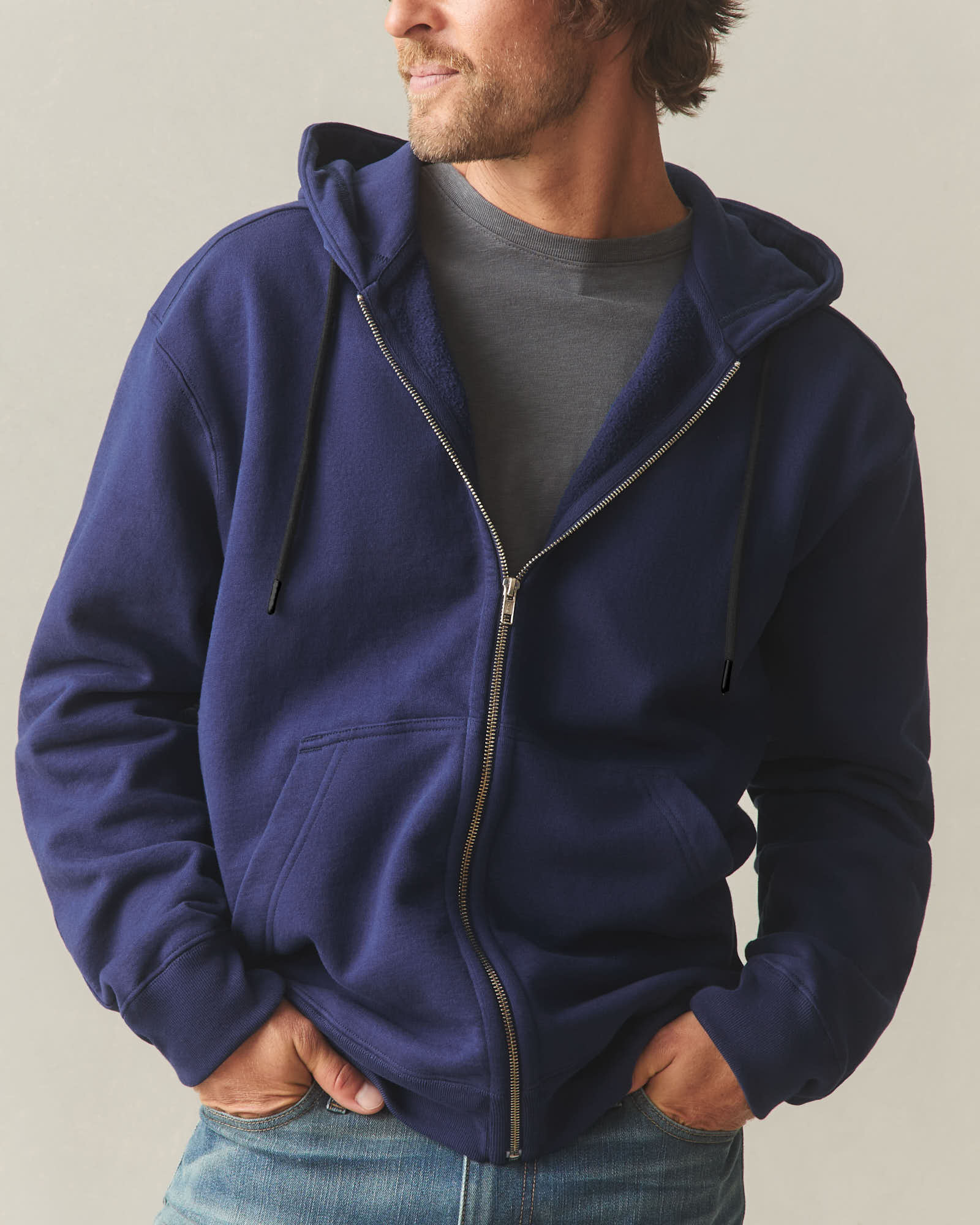 Men's Relaxed Classic Full Zip - Blueprint - Image 2