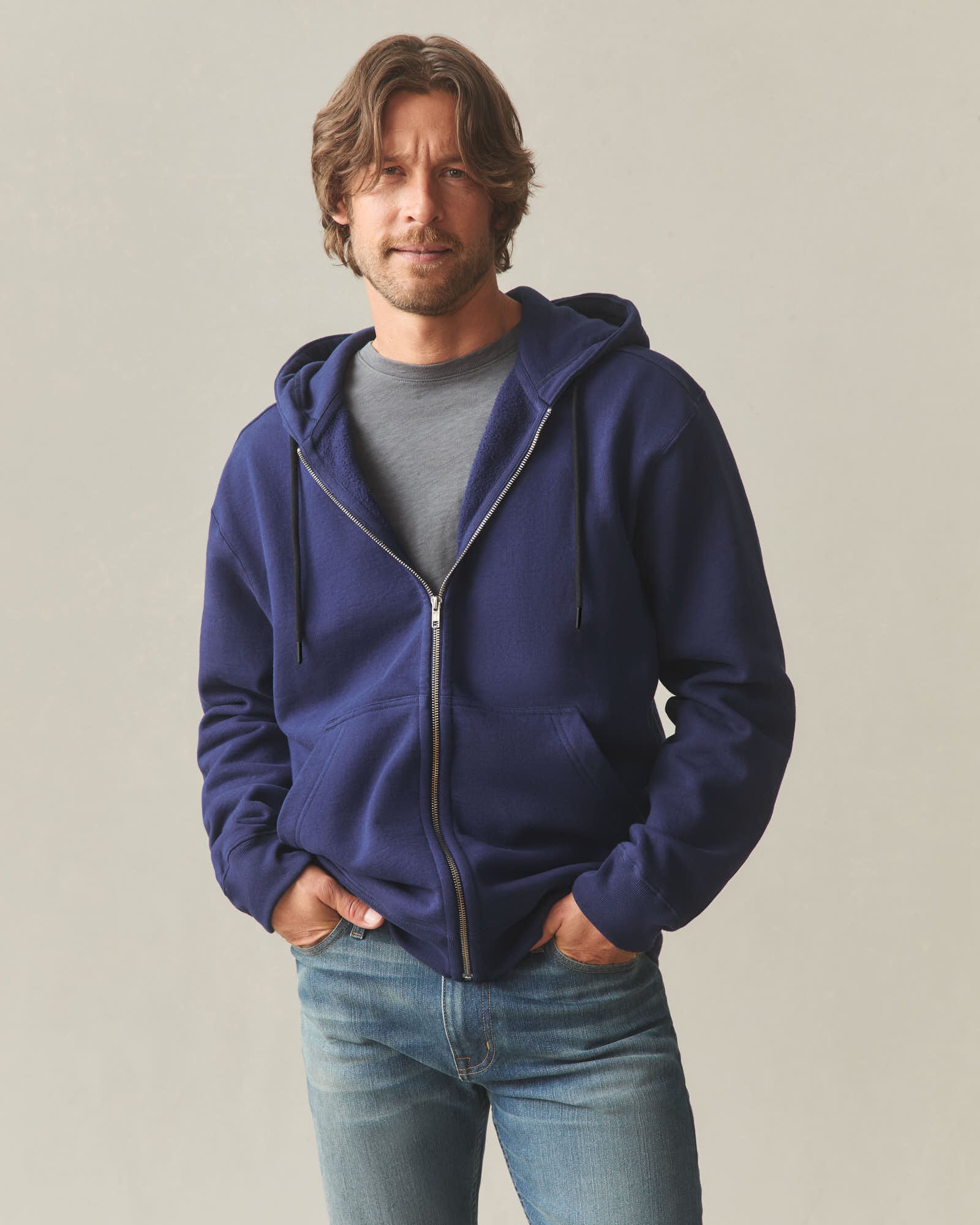 Men's Relaxed Classic Full Zip - Blueprint - Image 3