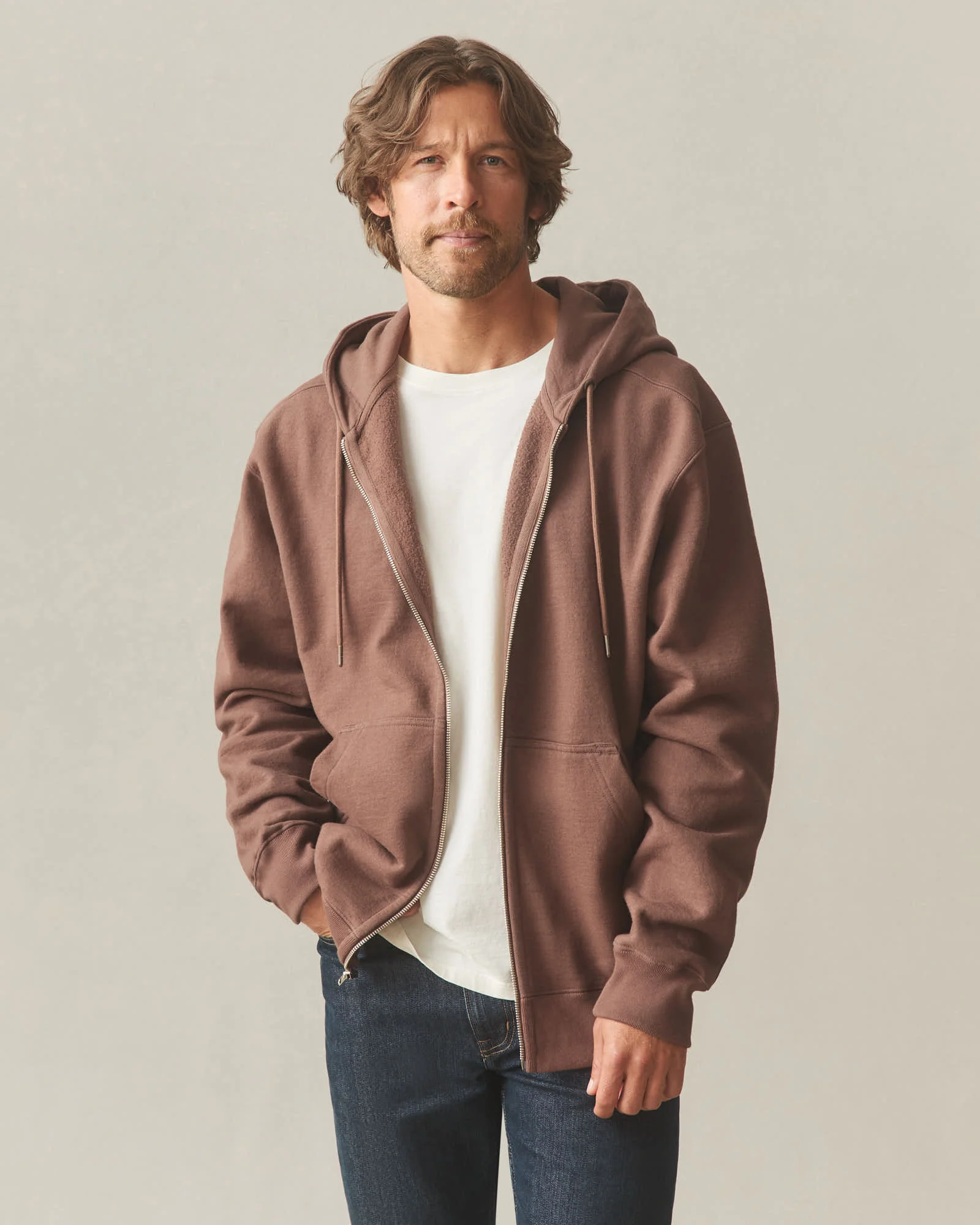 Men's Relaxed Classic Full Zip - Soft Silt - Image 2