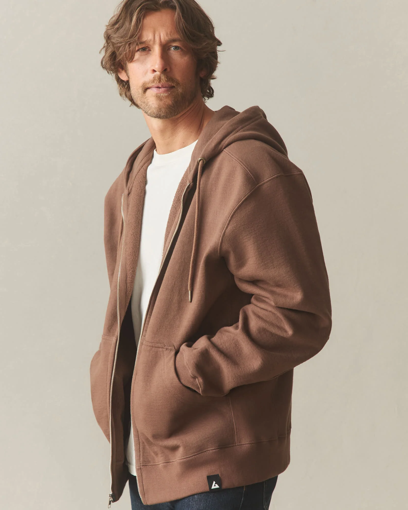 Men's Relaxed Classic Full Zip - Soft Silt - Image 3