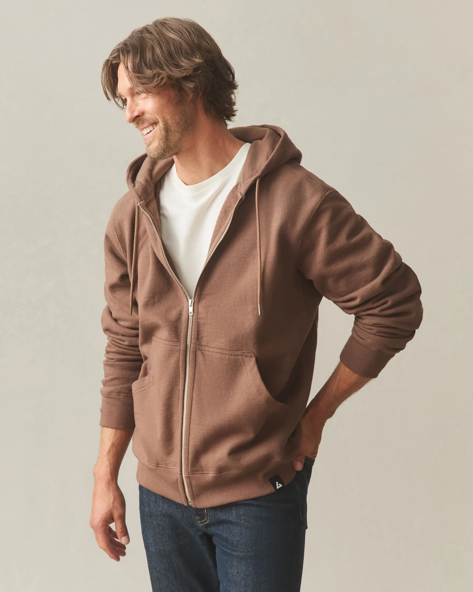 Men's Relaxed Classic Full Zip - Soft Silt - Image 4