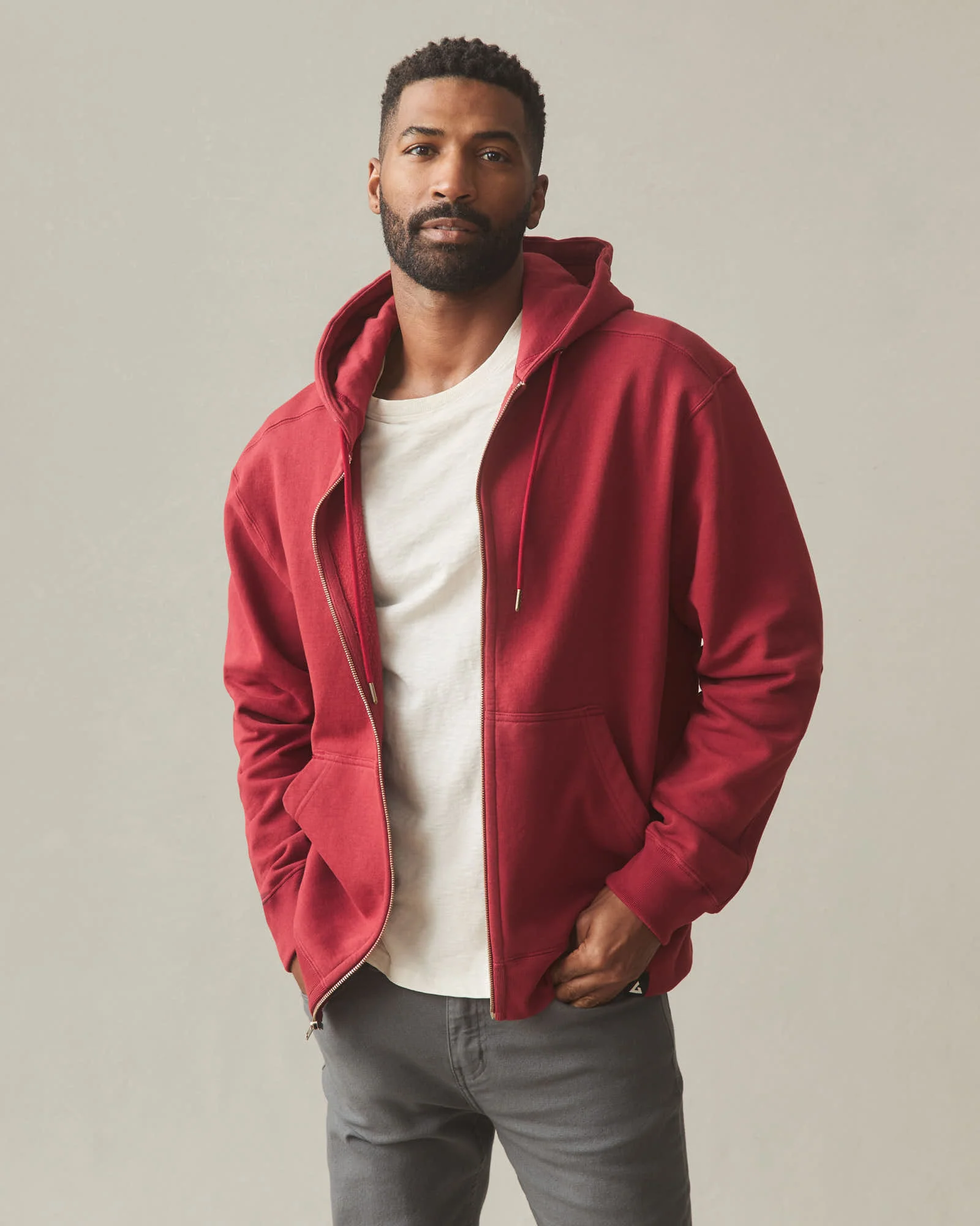Men's Relaxed Classic Full Zip - Sundried Tomato - Image 2