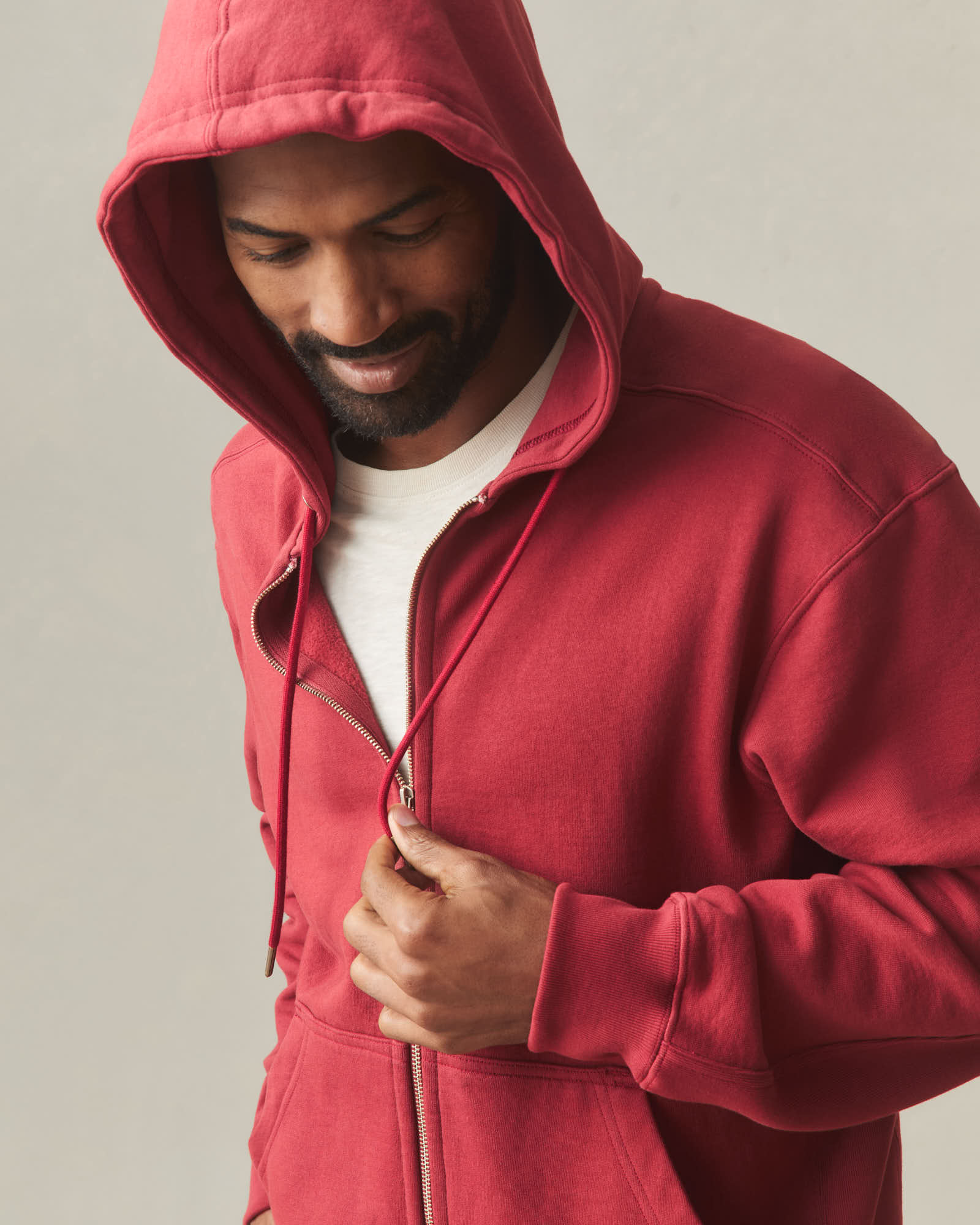 Men's Relaxed Classic Full Zip - Sundried Tomato - Image 5