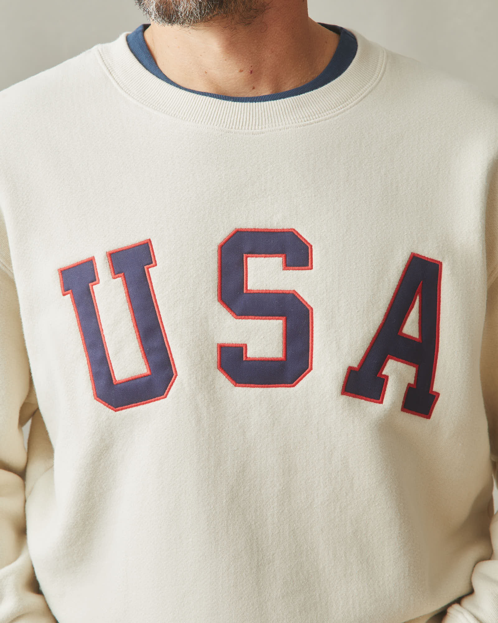 Unisex Relaxed French Terry USA Crew - Turtledove - Image 7