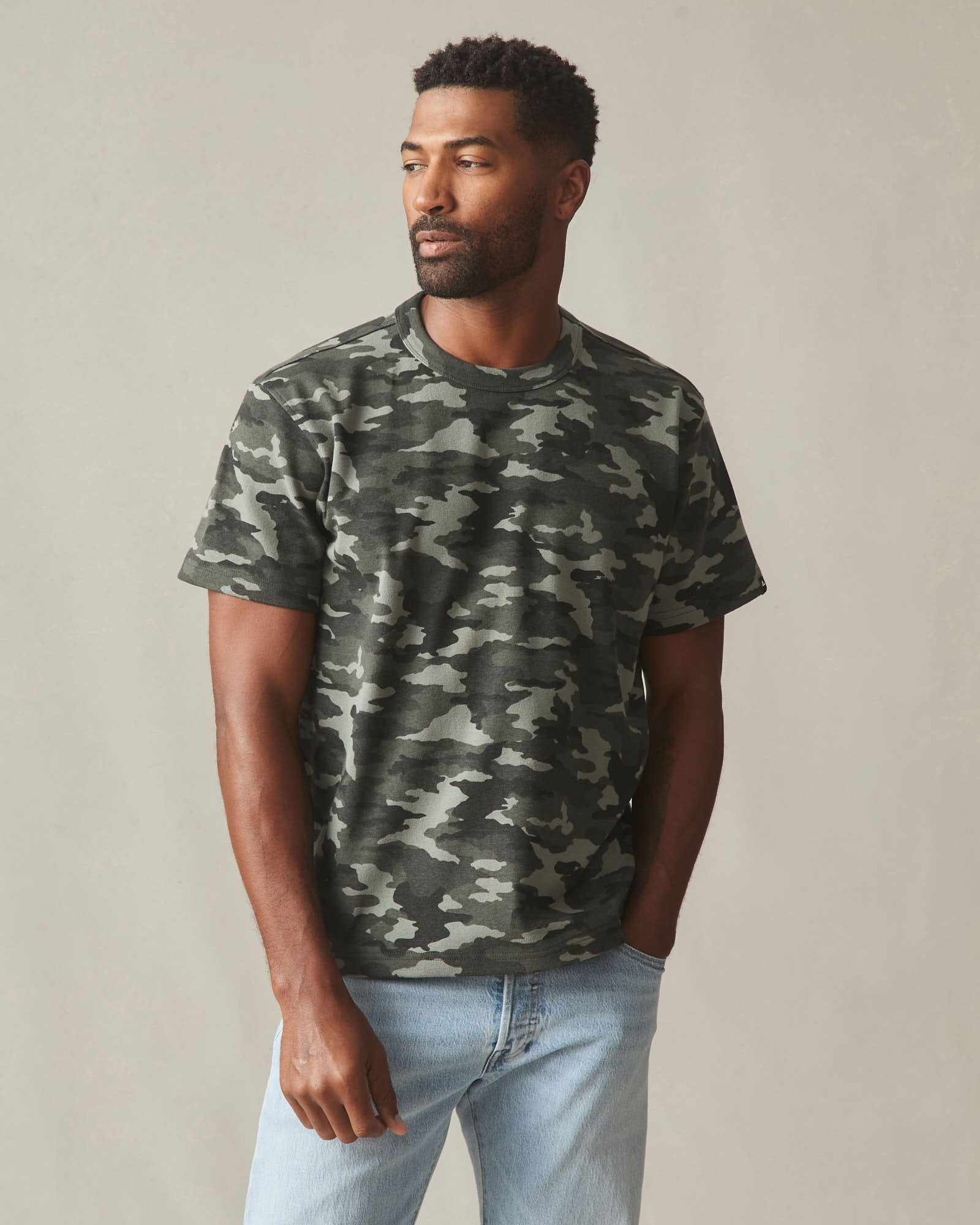 Men's Rib Tee - Forest Camo - Image 3