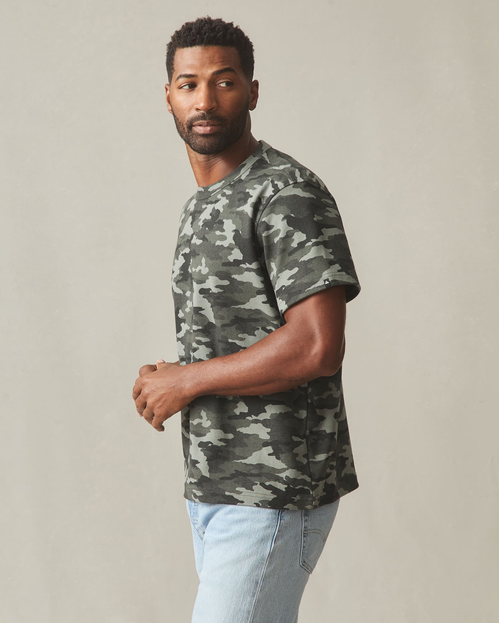 Men's Rib Tee - Forest Camo - Image 4