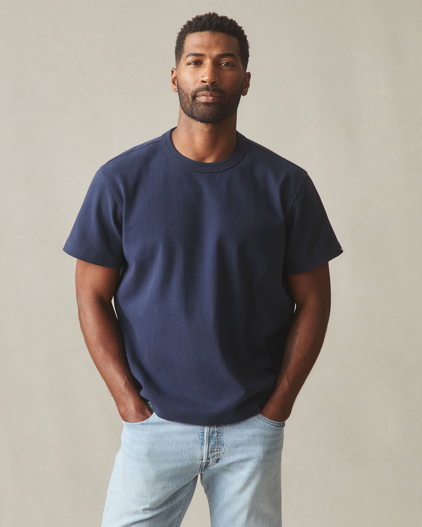 Men's Rib Tee - Oxford Blue - Image 2