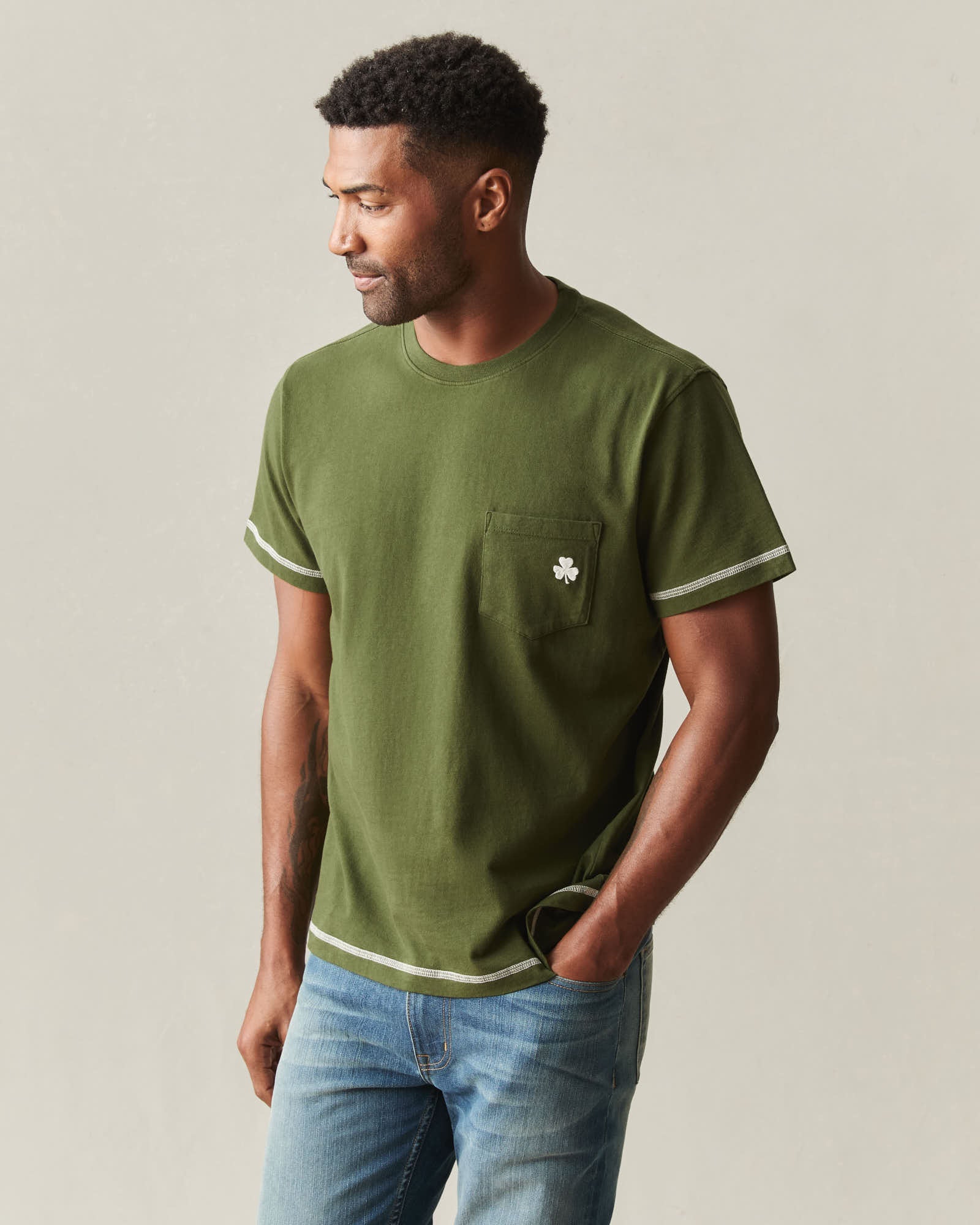 Unisex St. Patrick's Pocket Tee - Rifle Green - Image 2