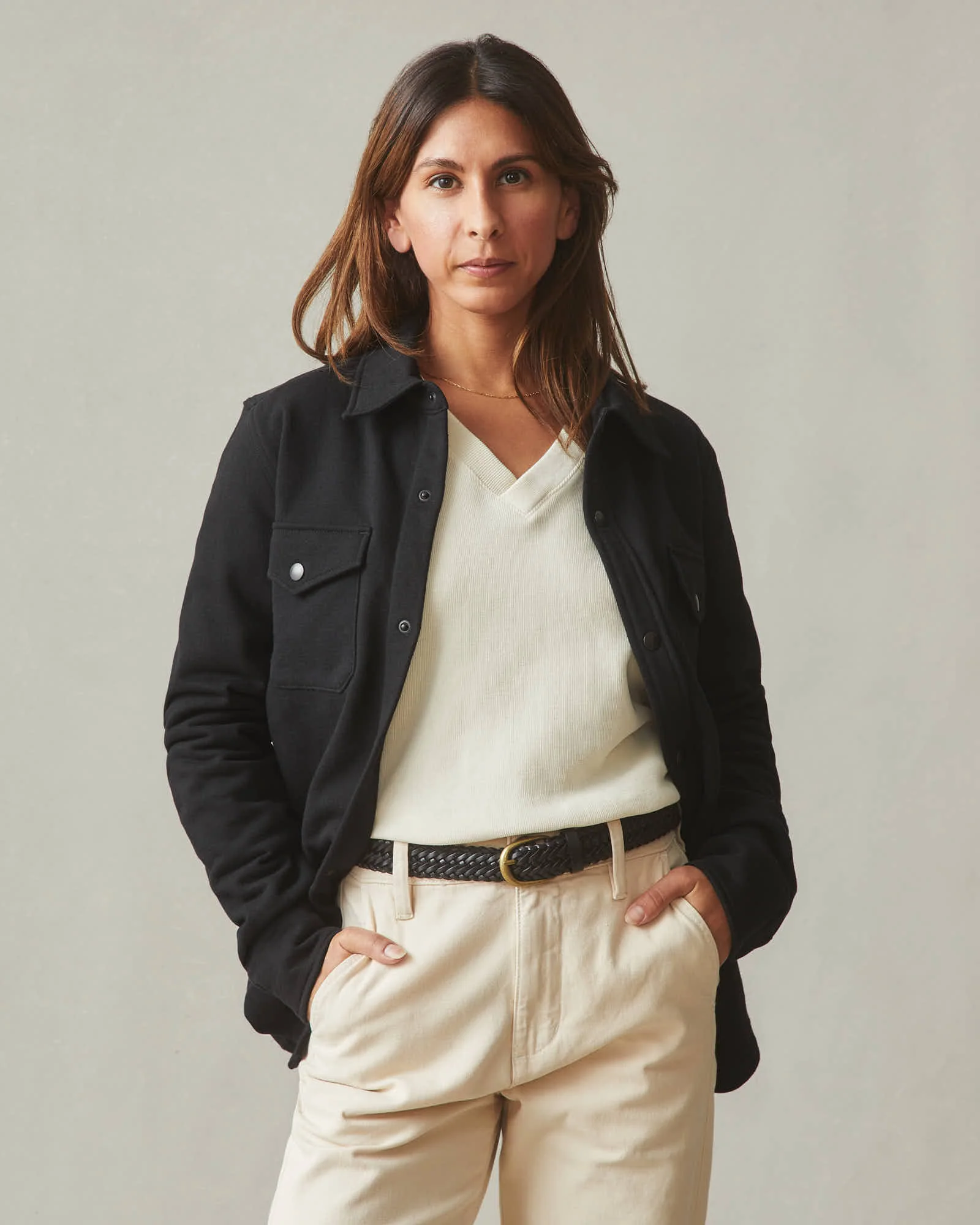 Unisex Redwood Fleece Overshirt - Black - Image 5