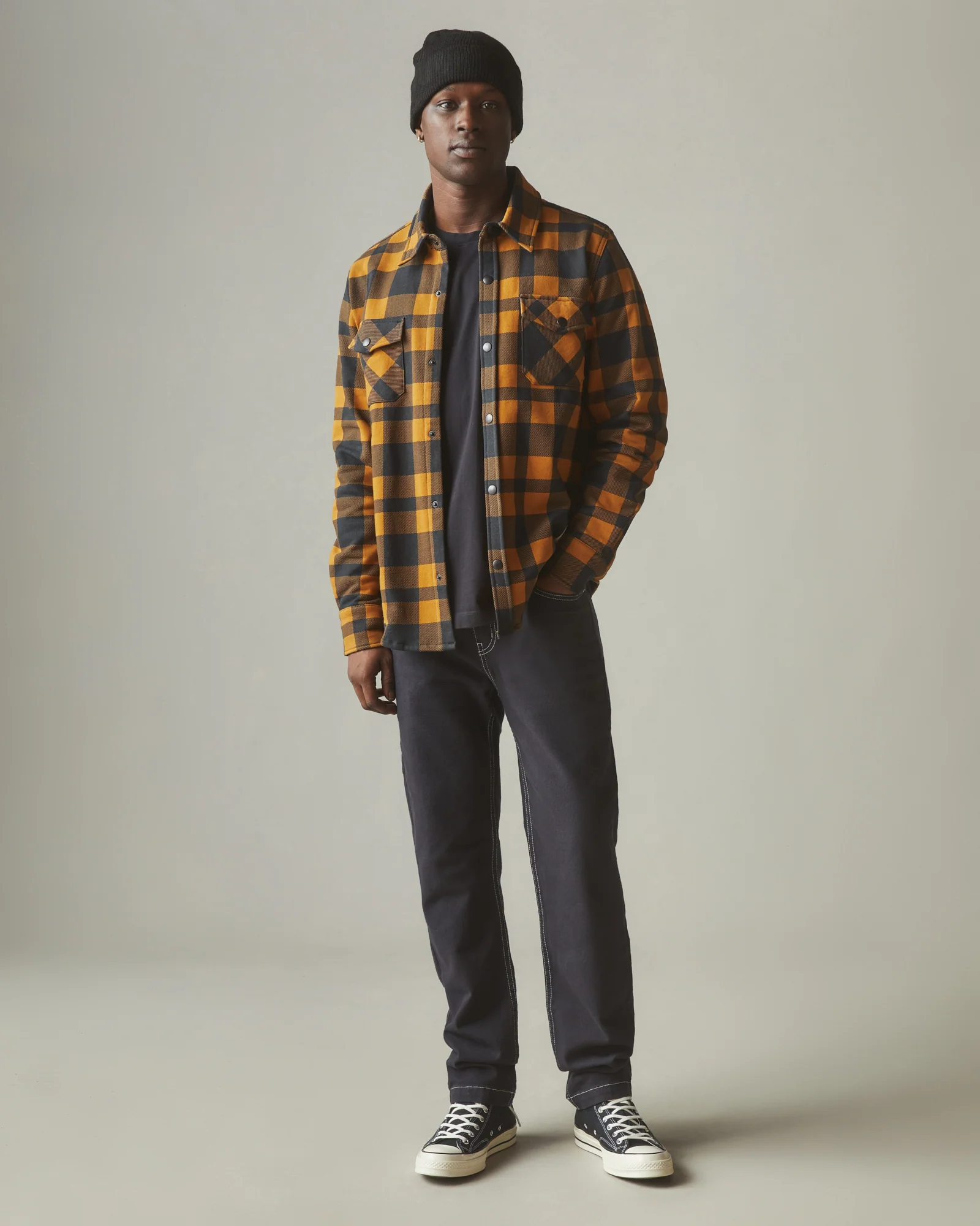 Unisex Redwood Fleece Overshirt - Cathay Spice Plaid - Image 4