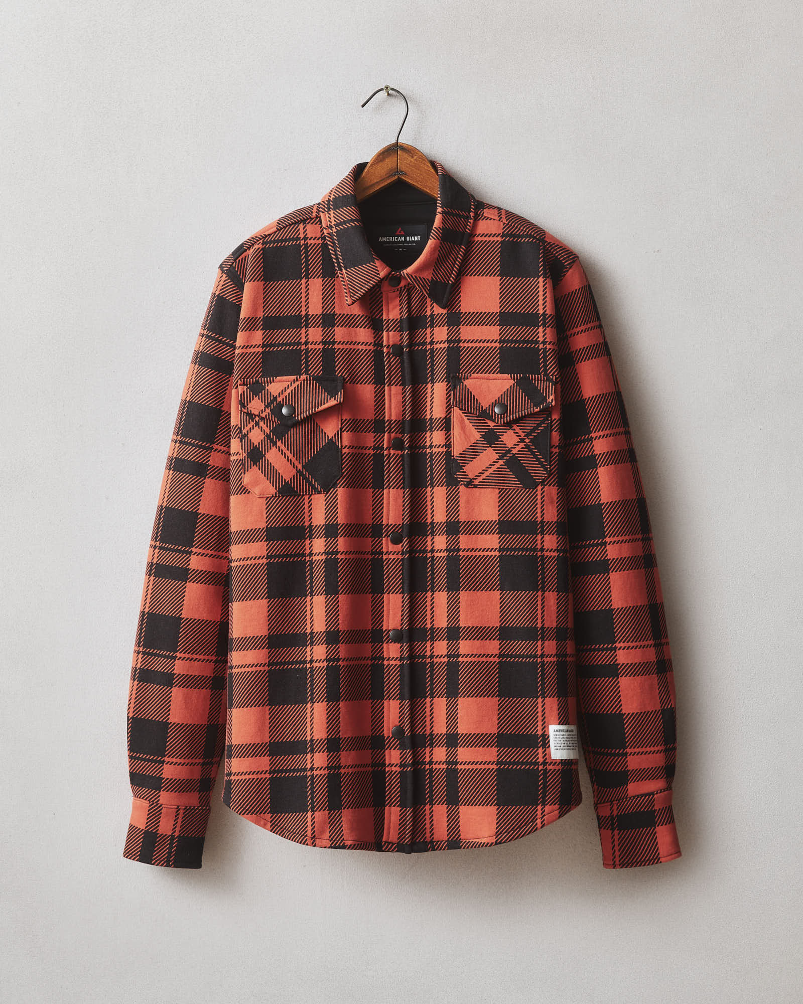 Unisex Redwood Fleece Overshirt - Habanero Plaid