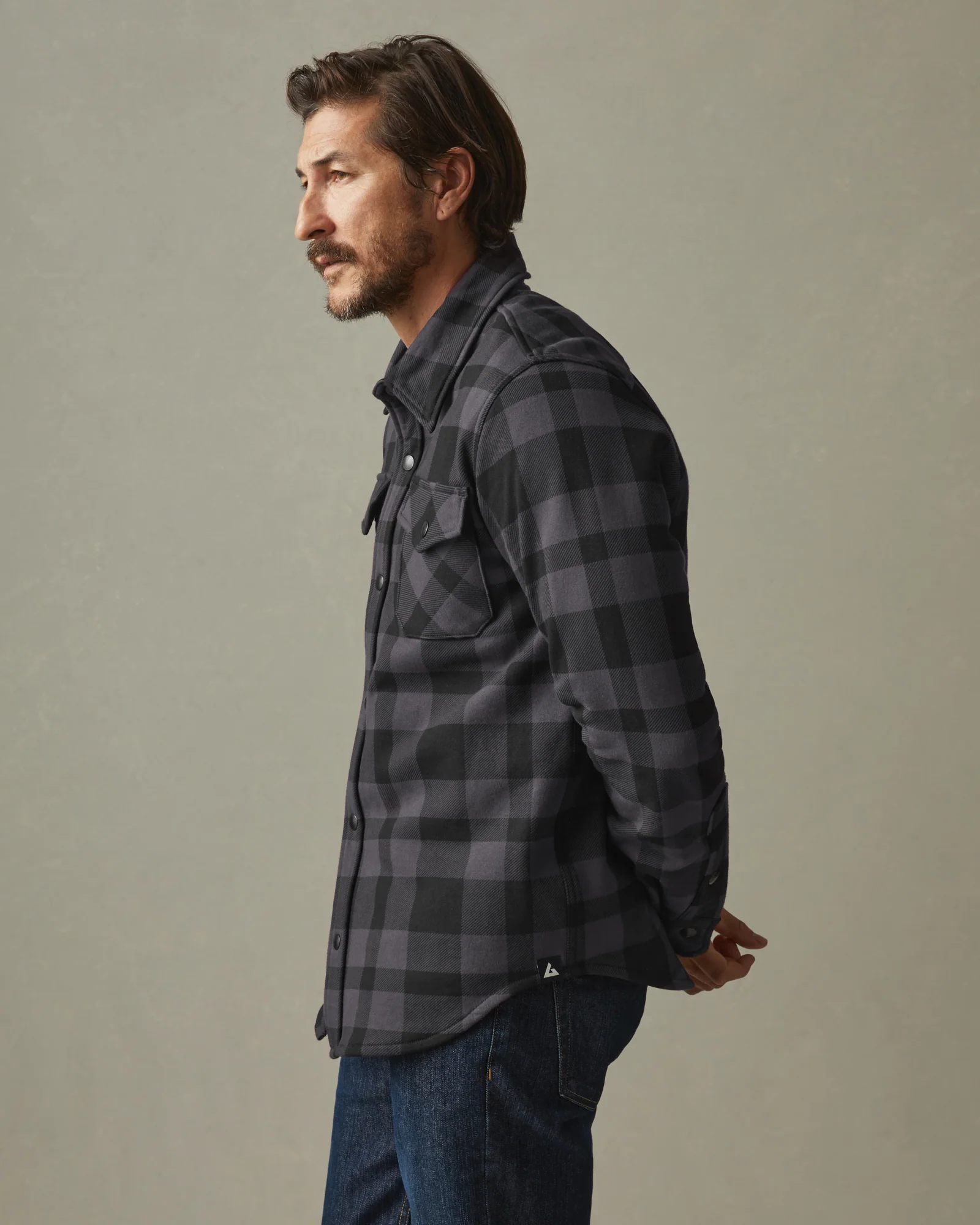 Unisex Redwood Fleece Overshirt - Stealth Plaid - Image 2
