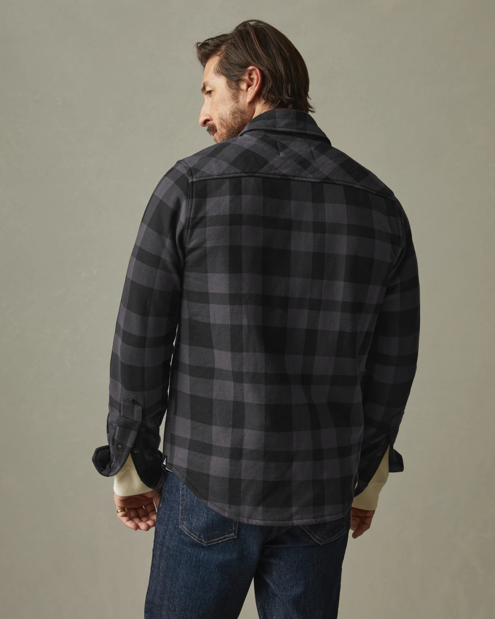 Unisex Redwood Fleece Overshirt - Stealth Plaid - Image 3