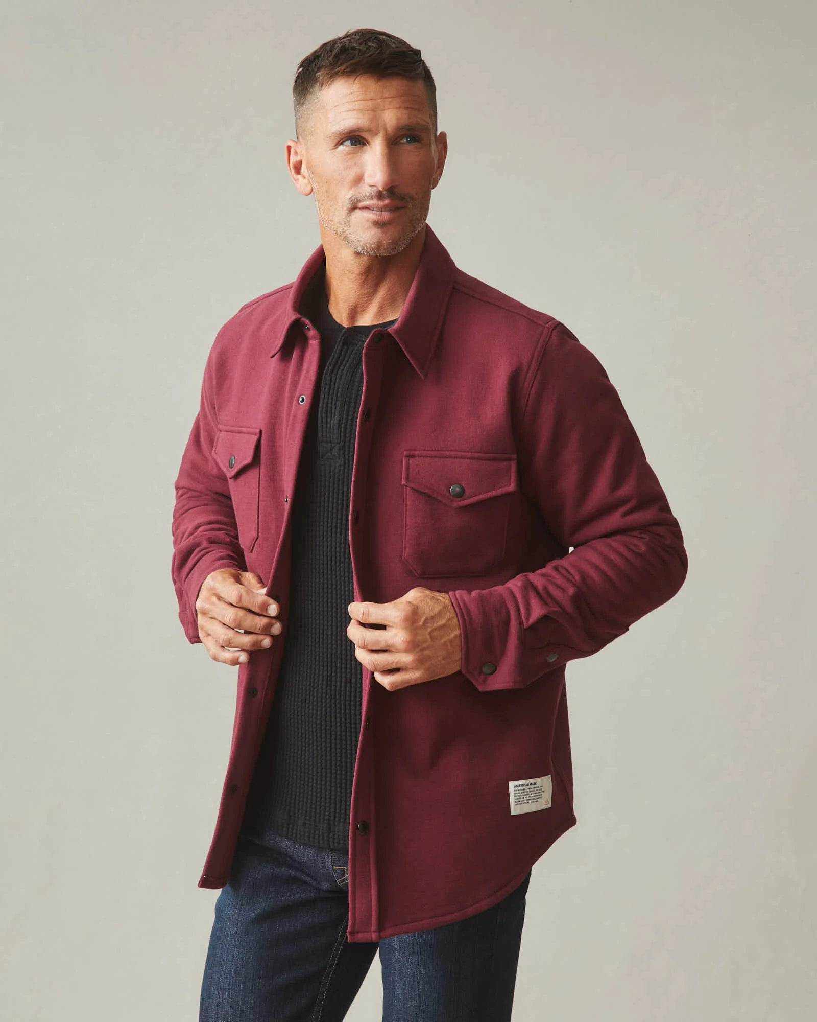 Men's Redwood Fleece Overshirt - Zinfandel - Image 3