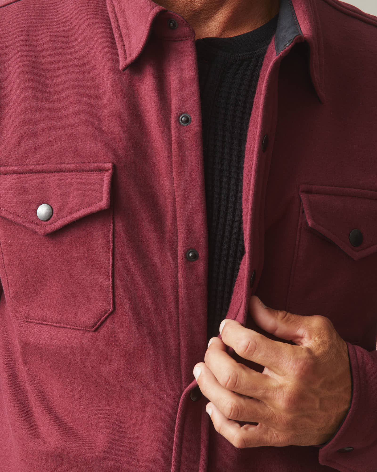 Men's Redwood Fleece Overshirt - Zinfandel - Image 5