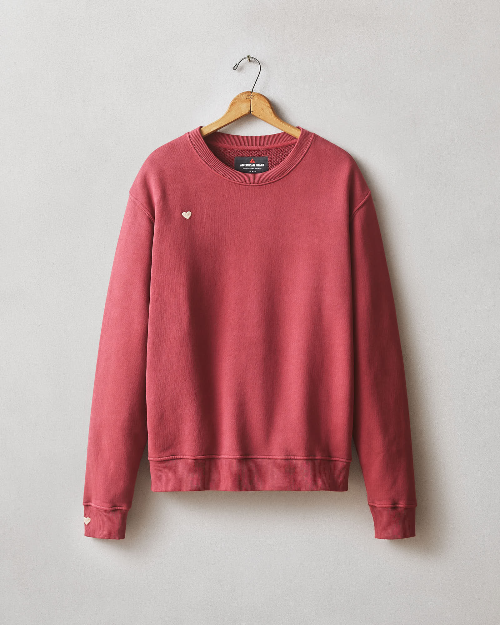 Unisex Relaxed French Terry Crew Sweatshirt - Valentine's Day - Bonfire Red