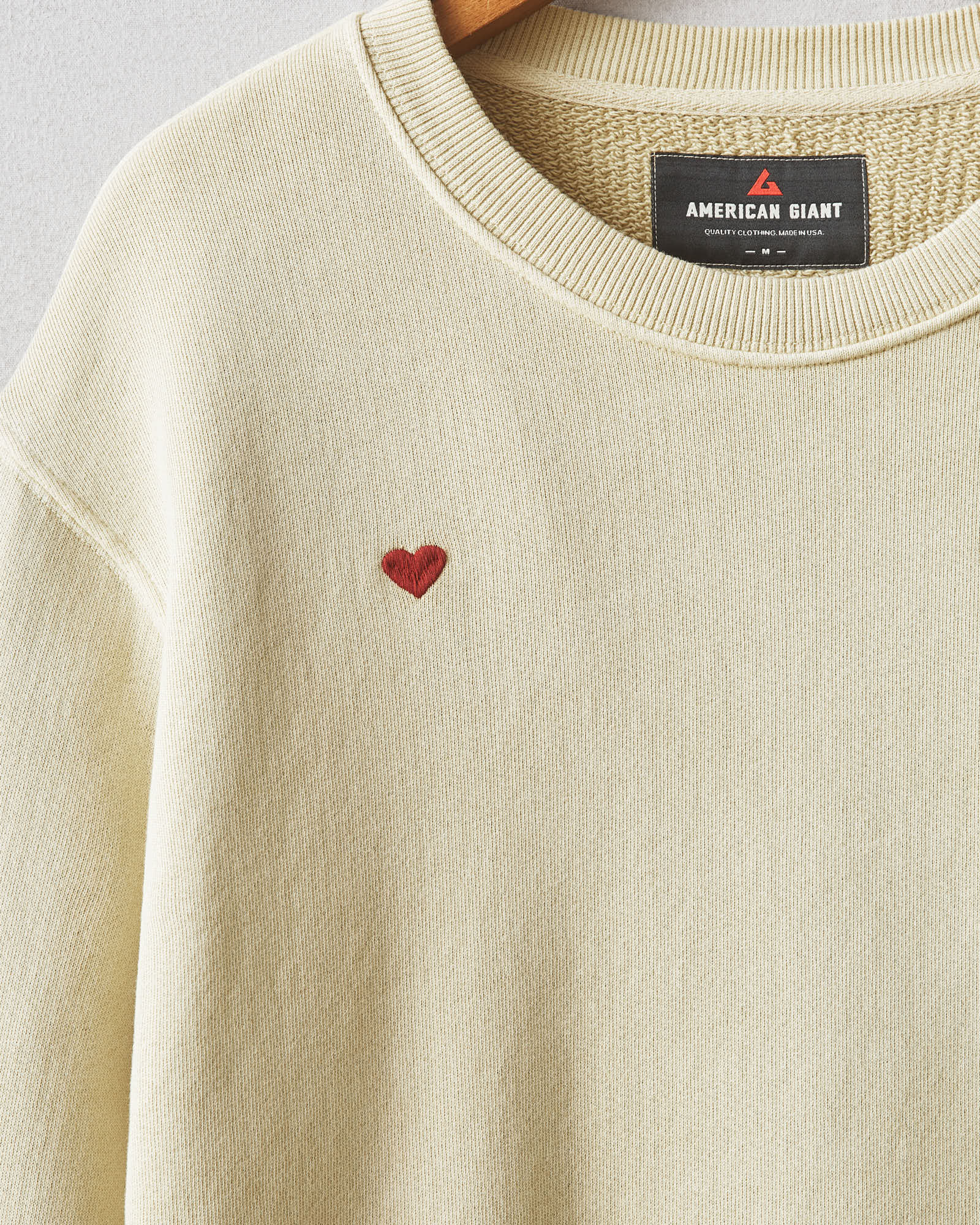 Unisex Relaxed French Terry Crew Sweatshirt - Valentine's Day - Pale Khakhi - Image 7