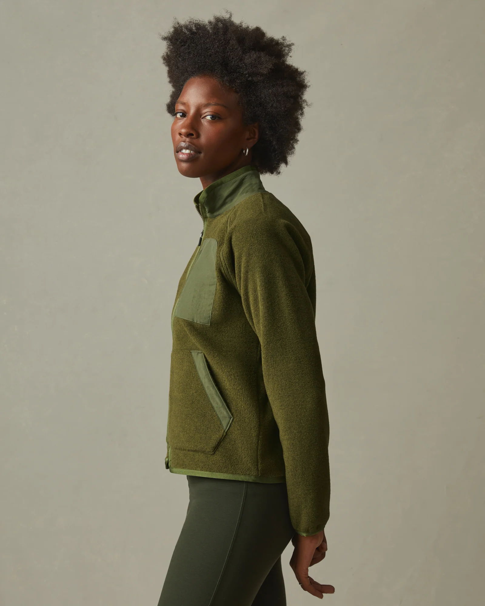 Women's Active Fleece Full Zip - Moss - Image 2