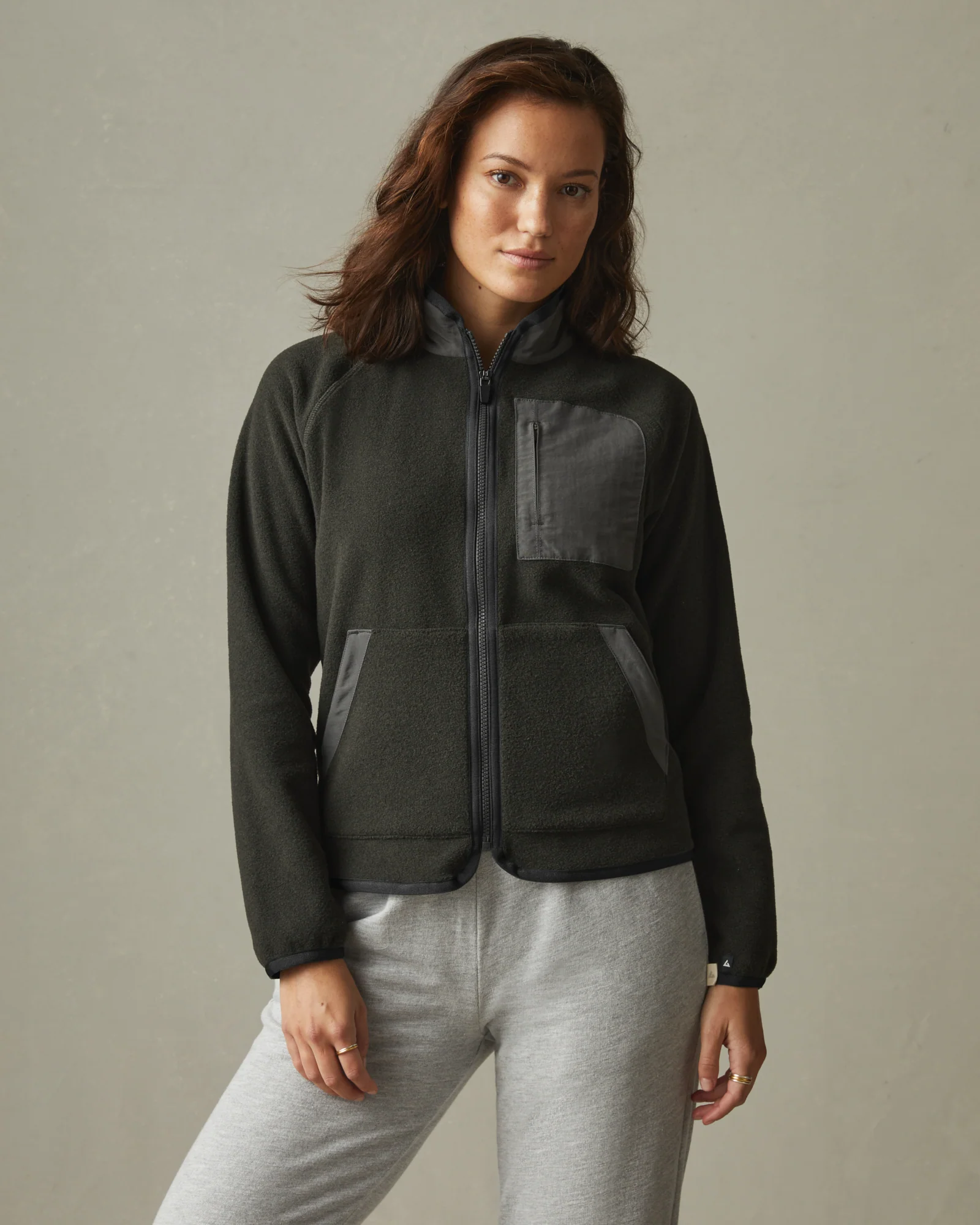 Women's Active Fleece Full Zip - Vintage Black - Image 2