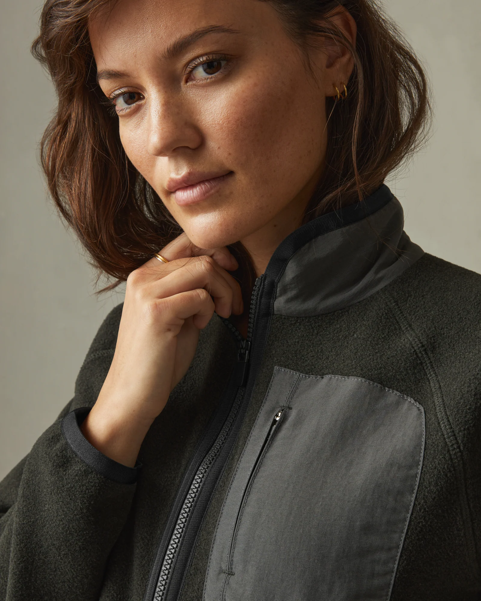Women's Active Fleece Full Zip - Vintage Black - Image 5