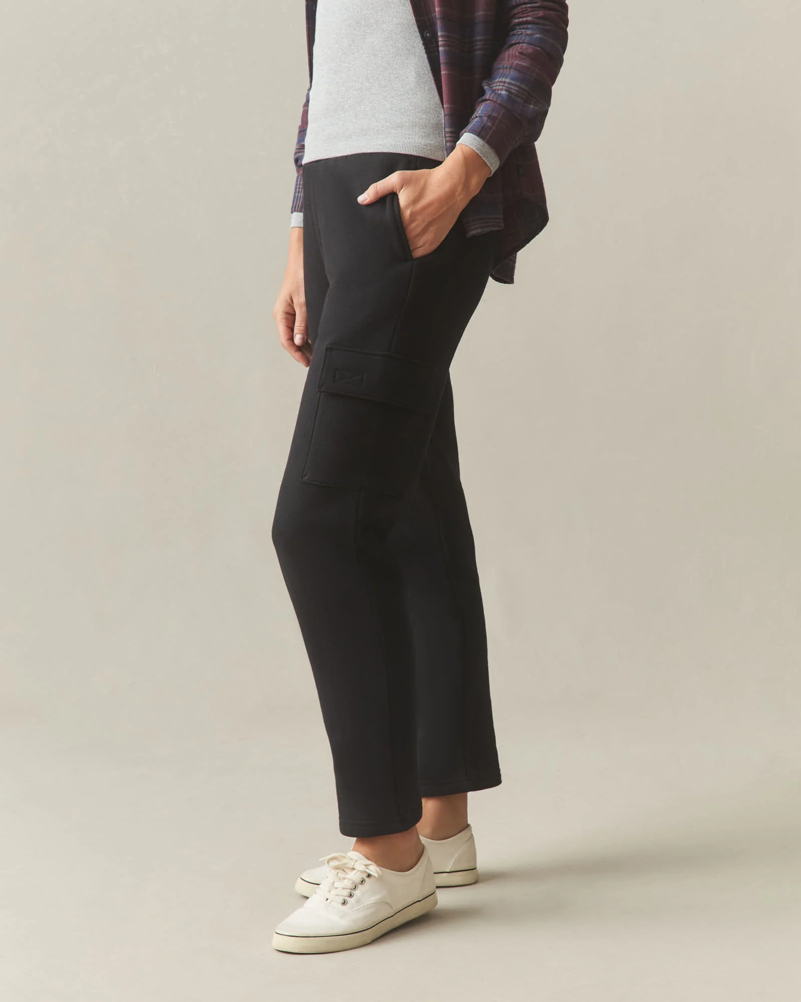 Women's Cargo Straight Sweatpant - Black - Image 3