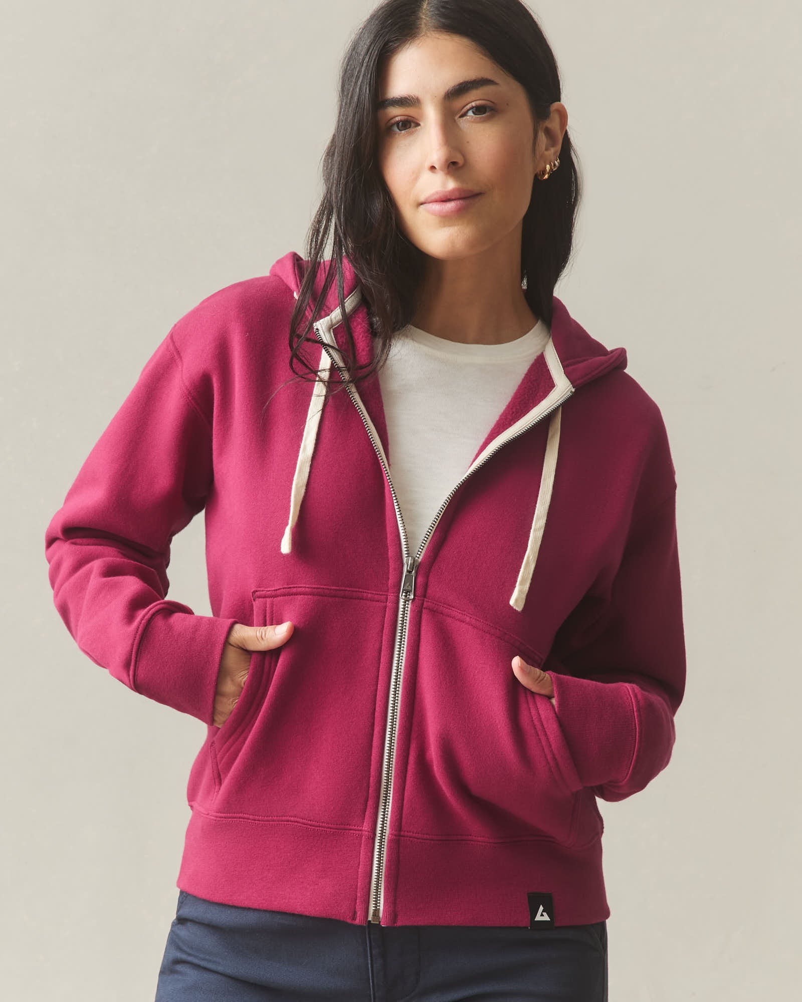 Women's Midweight Full Zip - Beet Red - Image 2