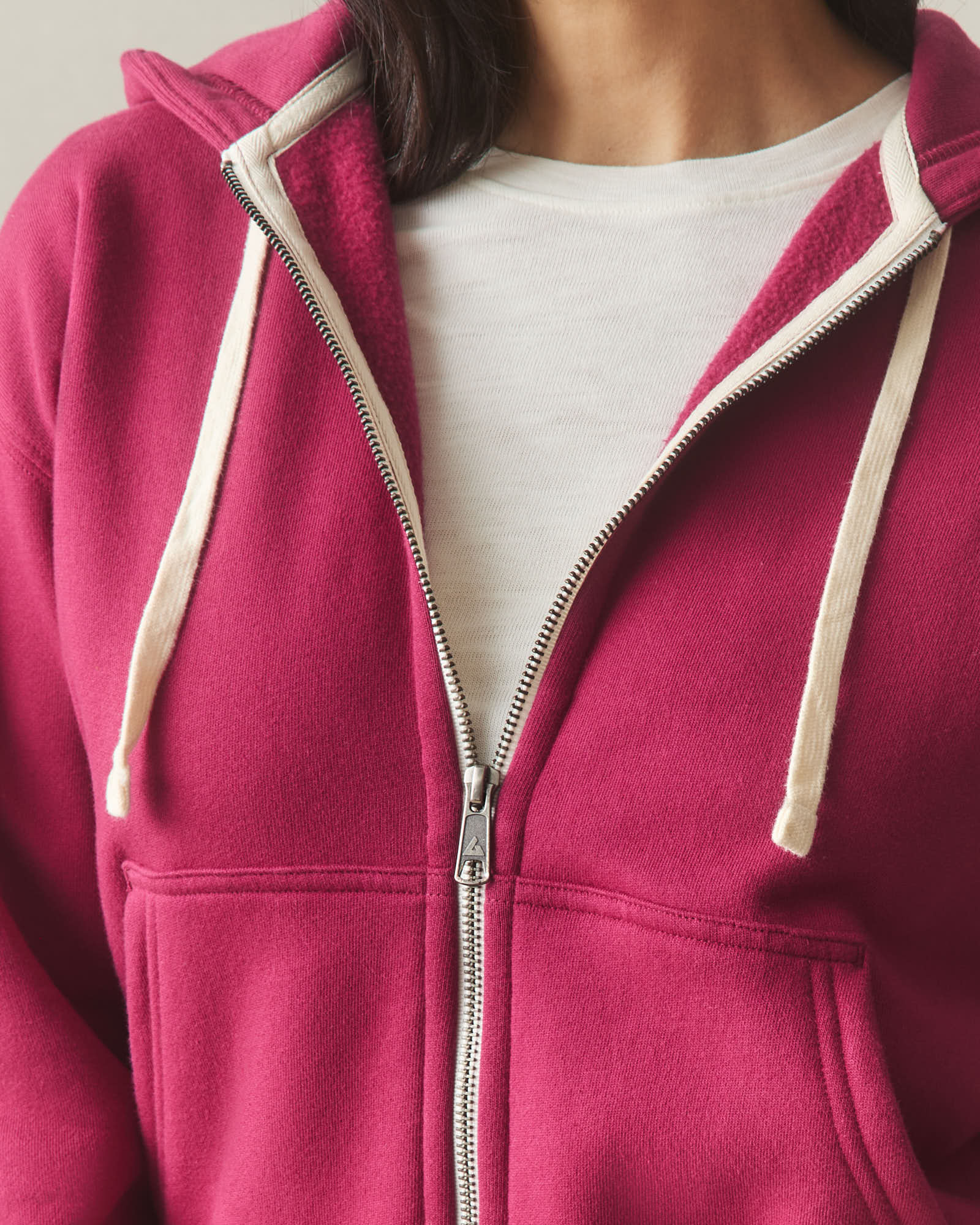 Women's Midweight Full Zip - Beet Red - Image 6