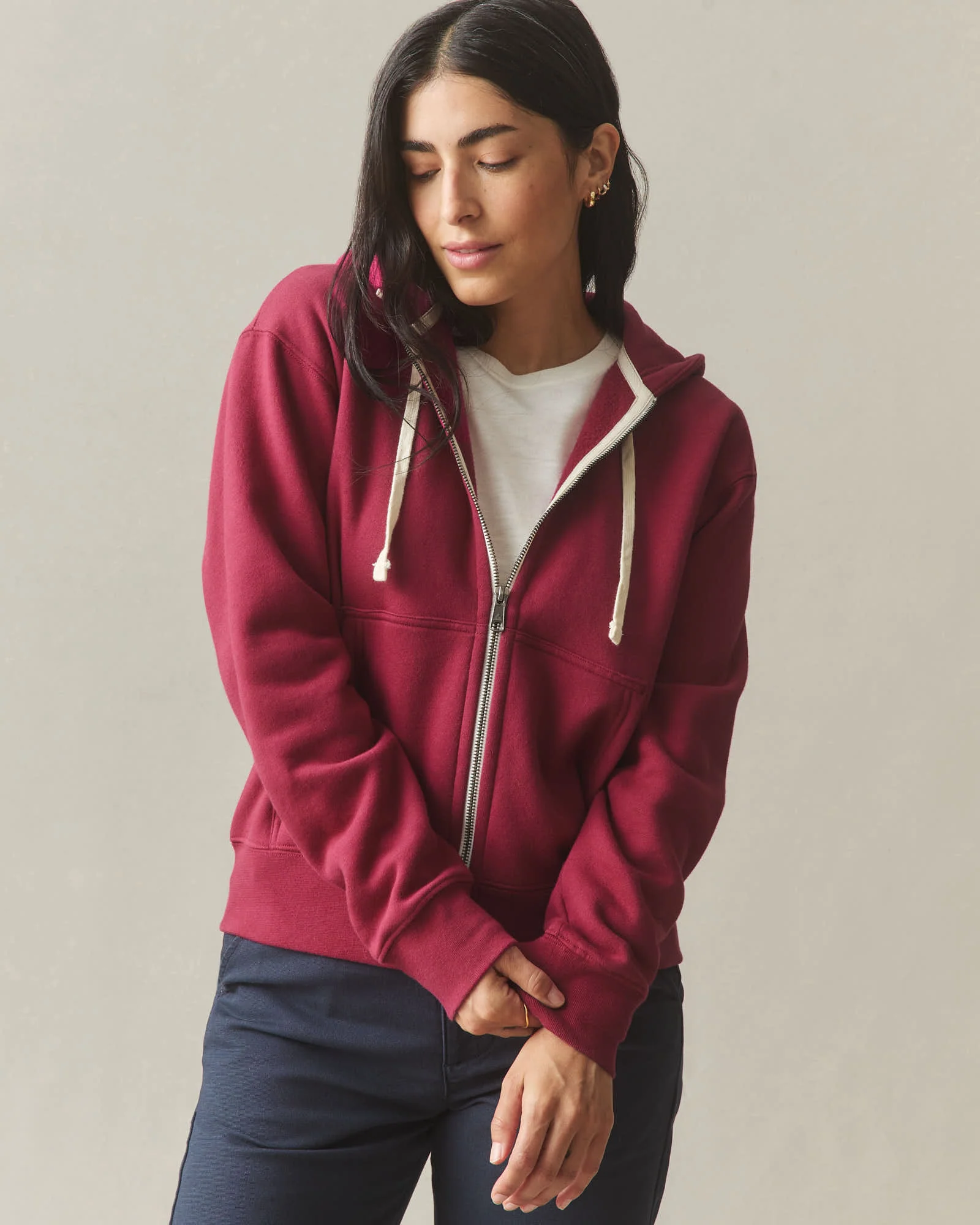 Women's Midweight Full Zip - Pomegranate - Image 3