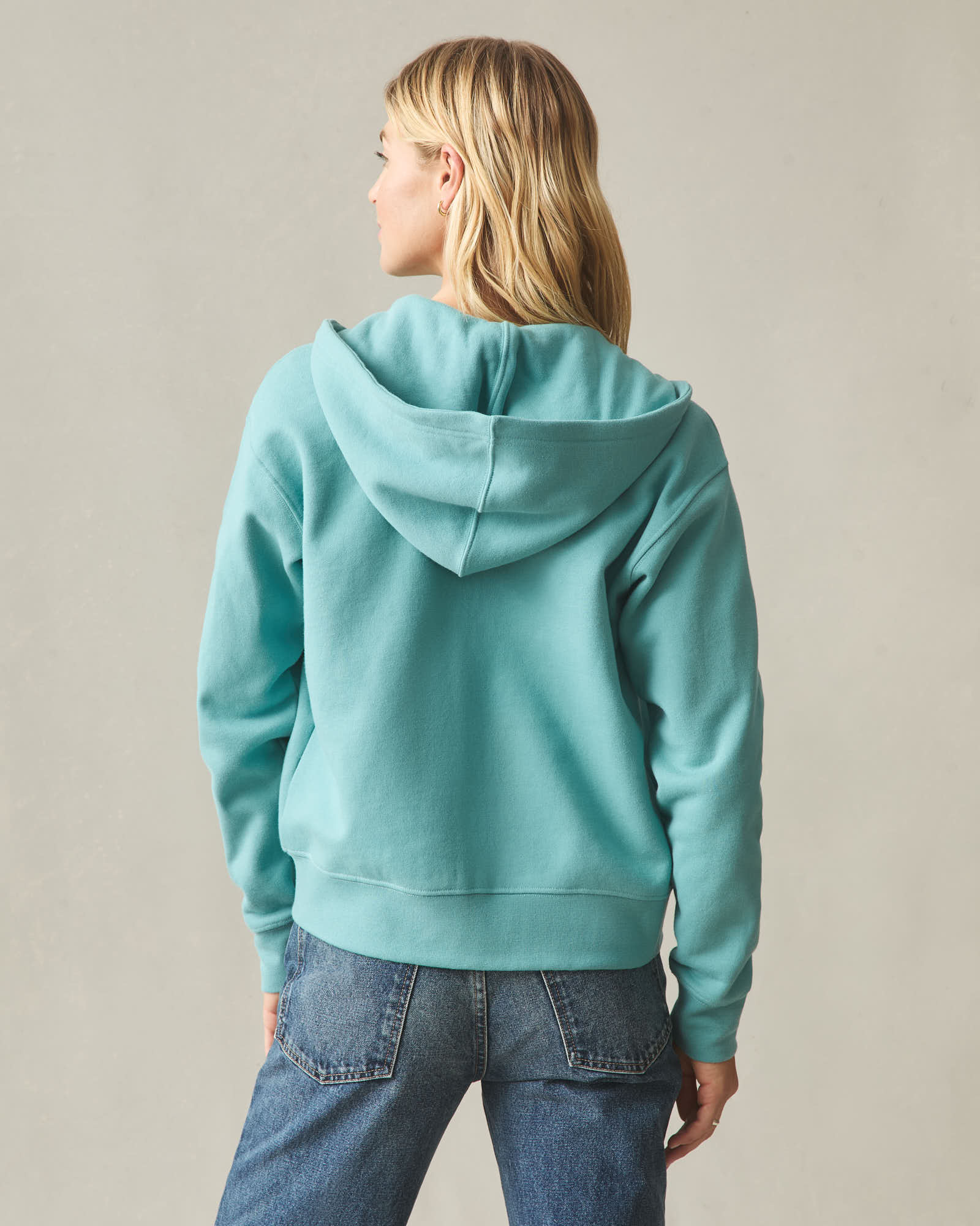 Women's Midweight Full Zip - Teal - Image 4
